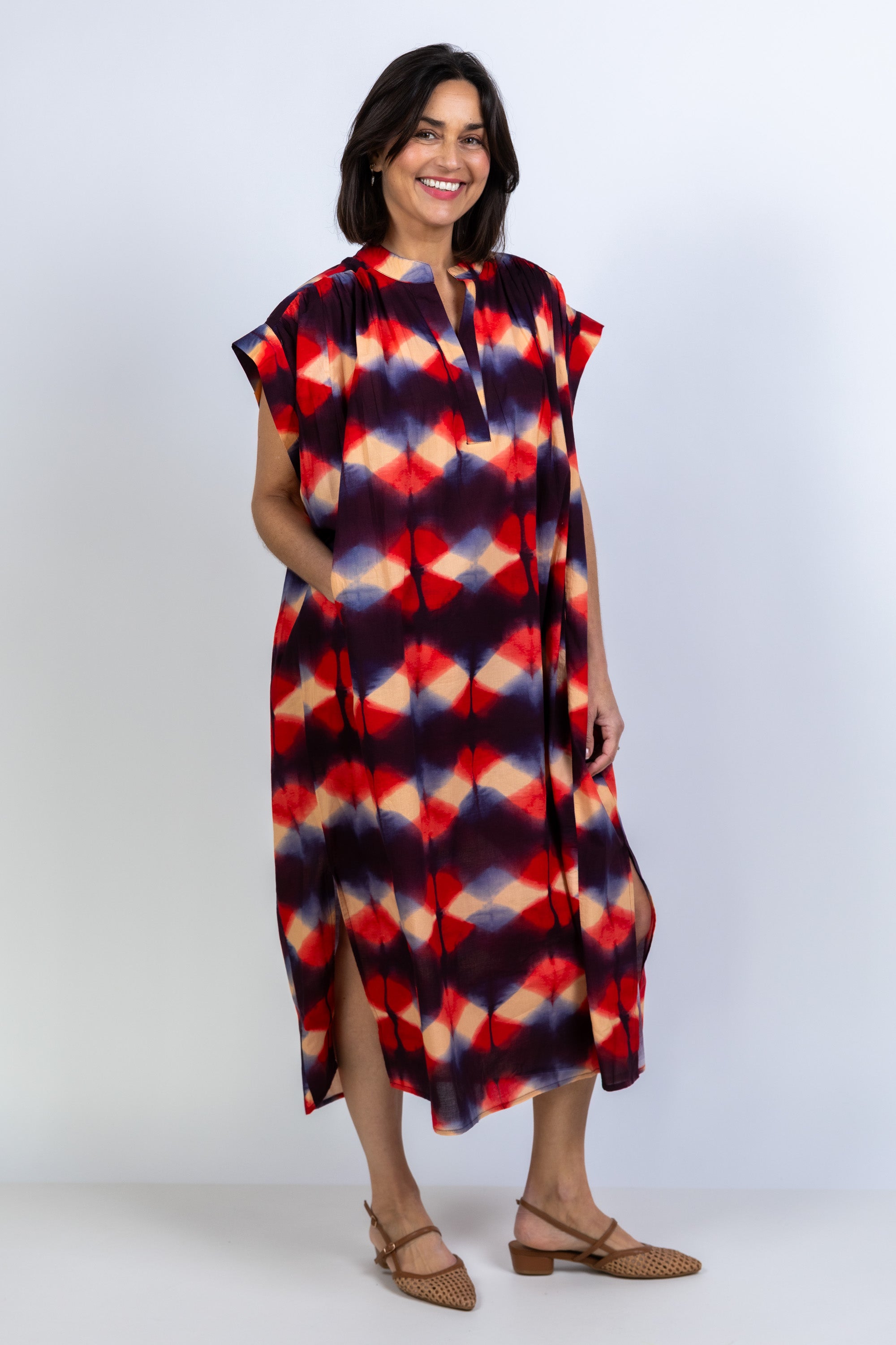 Jurk met ceintuur - Rood