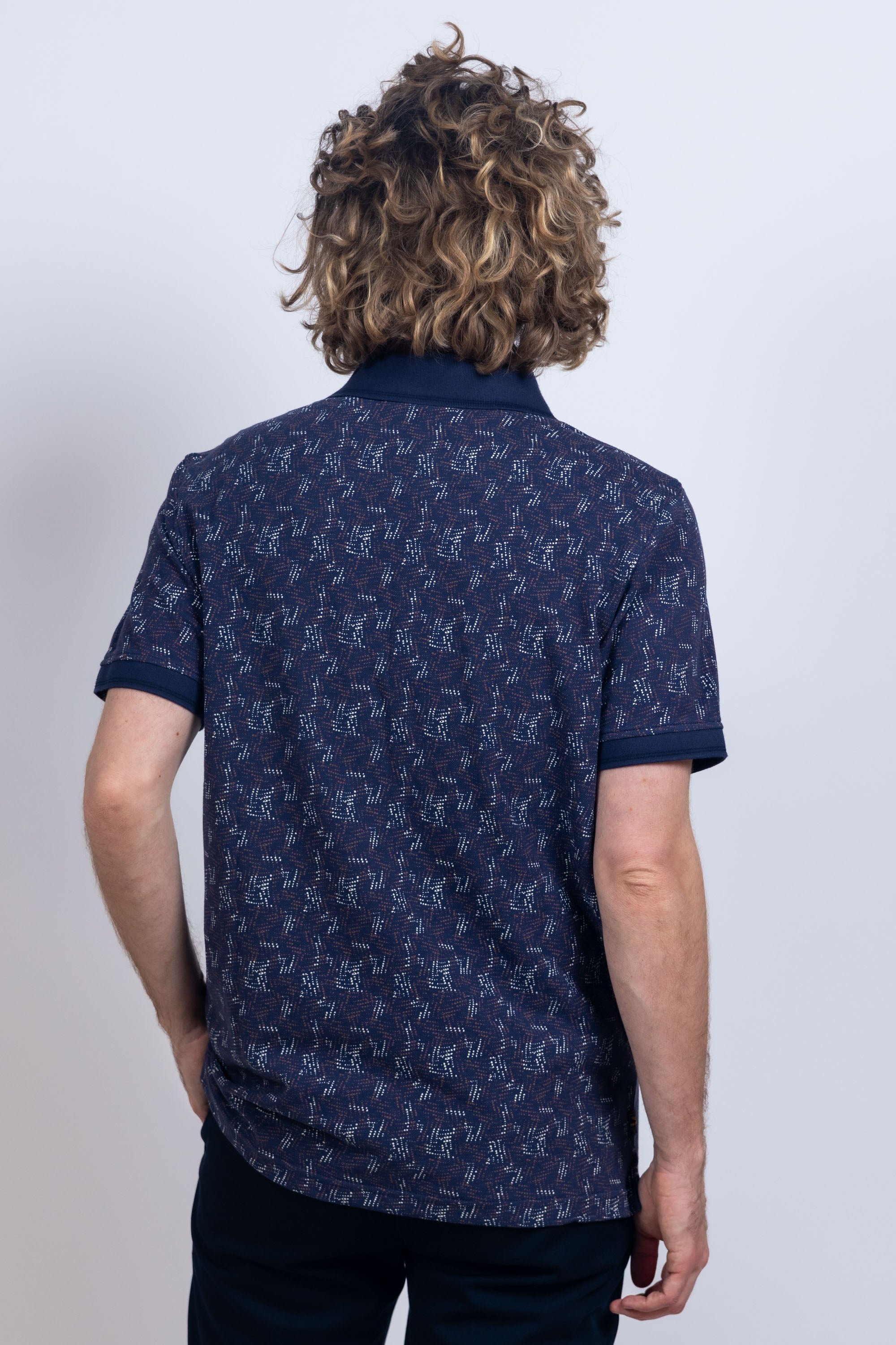Polo met print - Marine