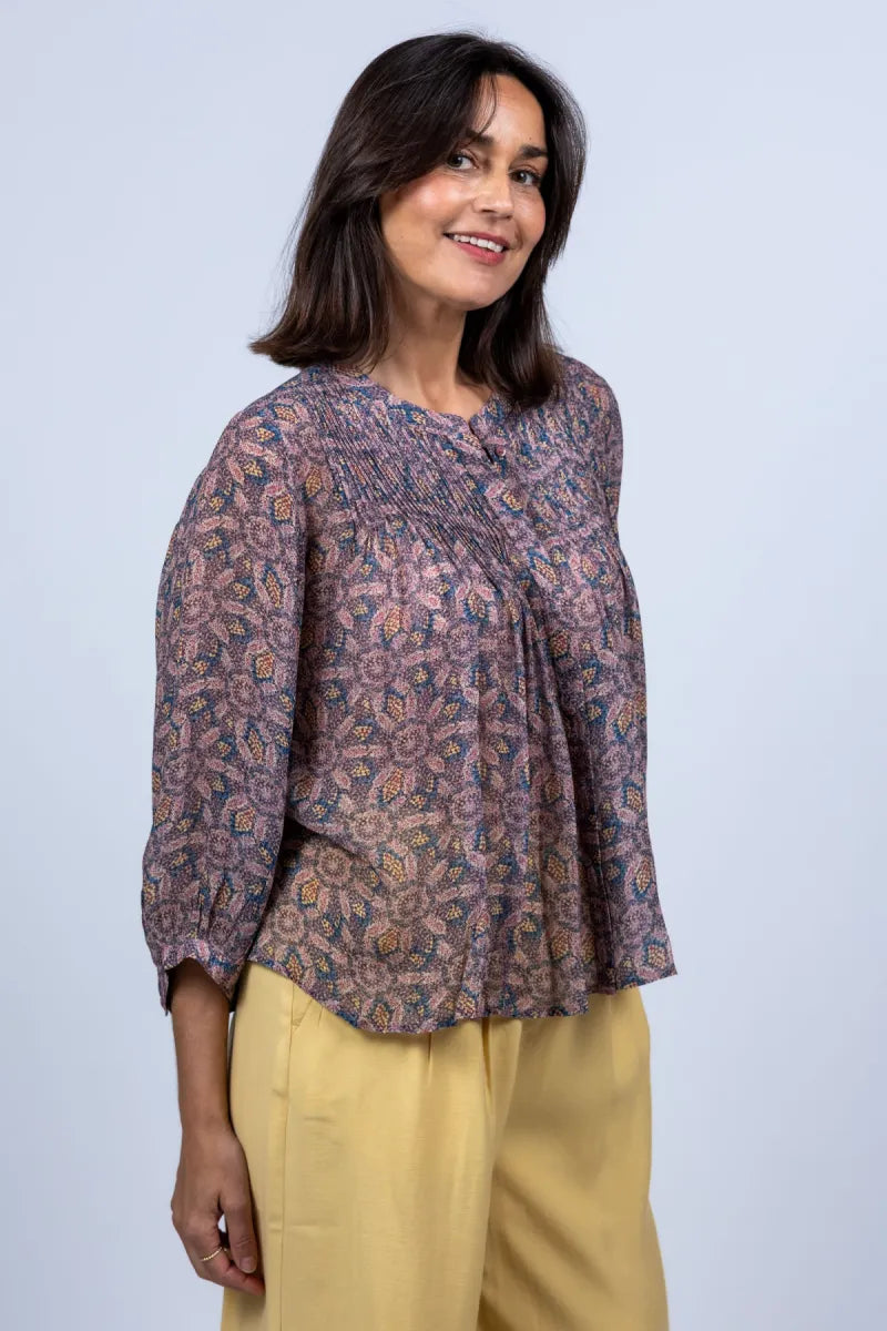 BA&SH BA&SH TAZIO TOP Blouse met plooien - Roze