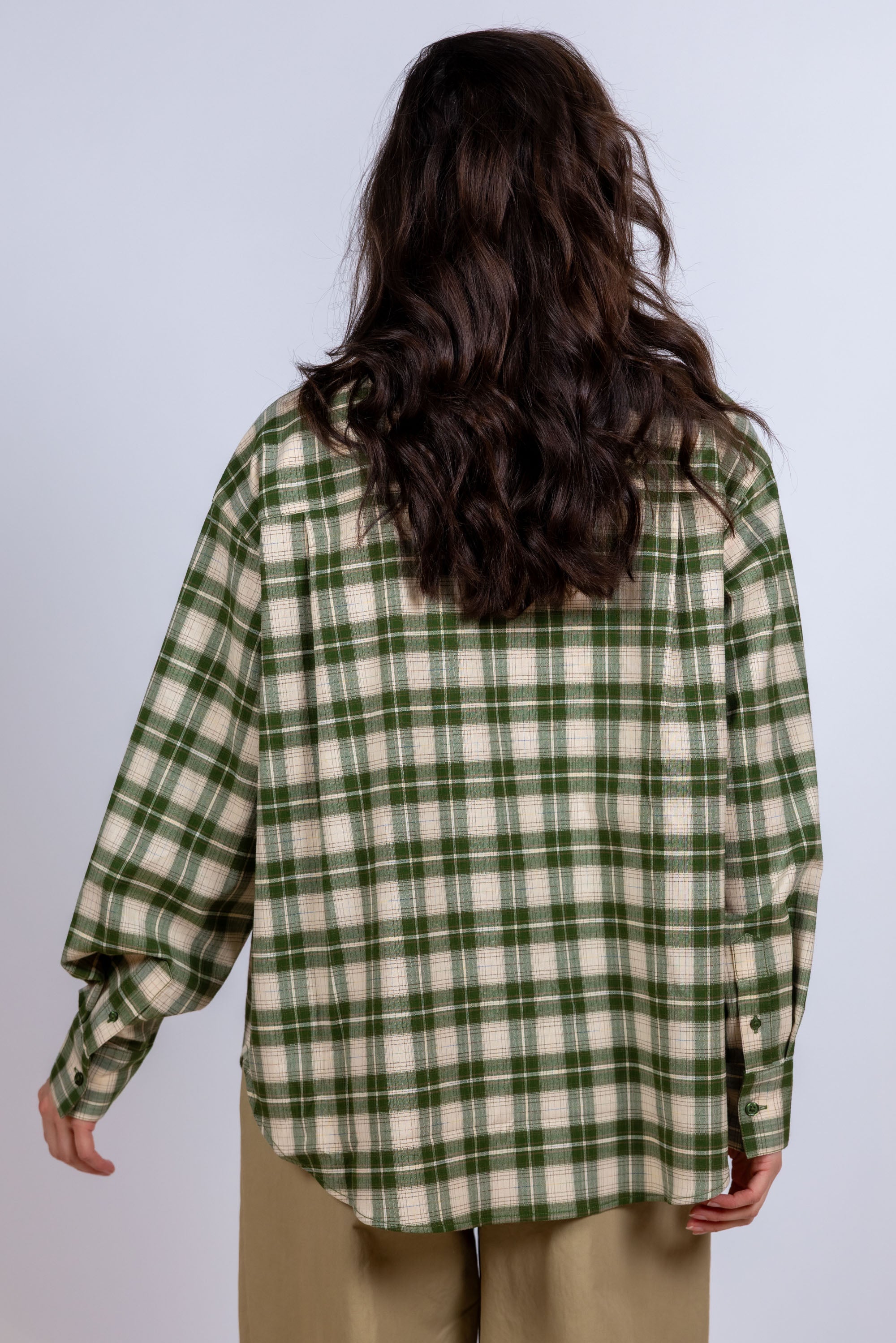 Blouse met ruitpatroon - Olijfgroen