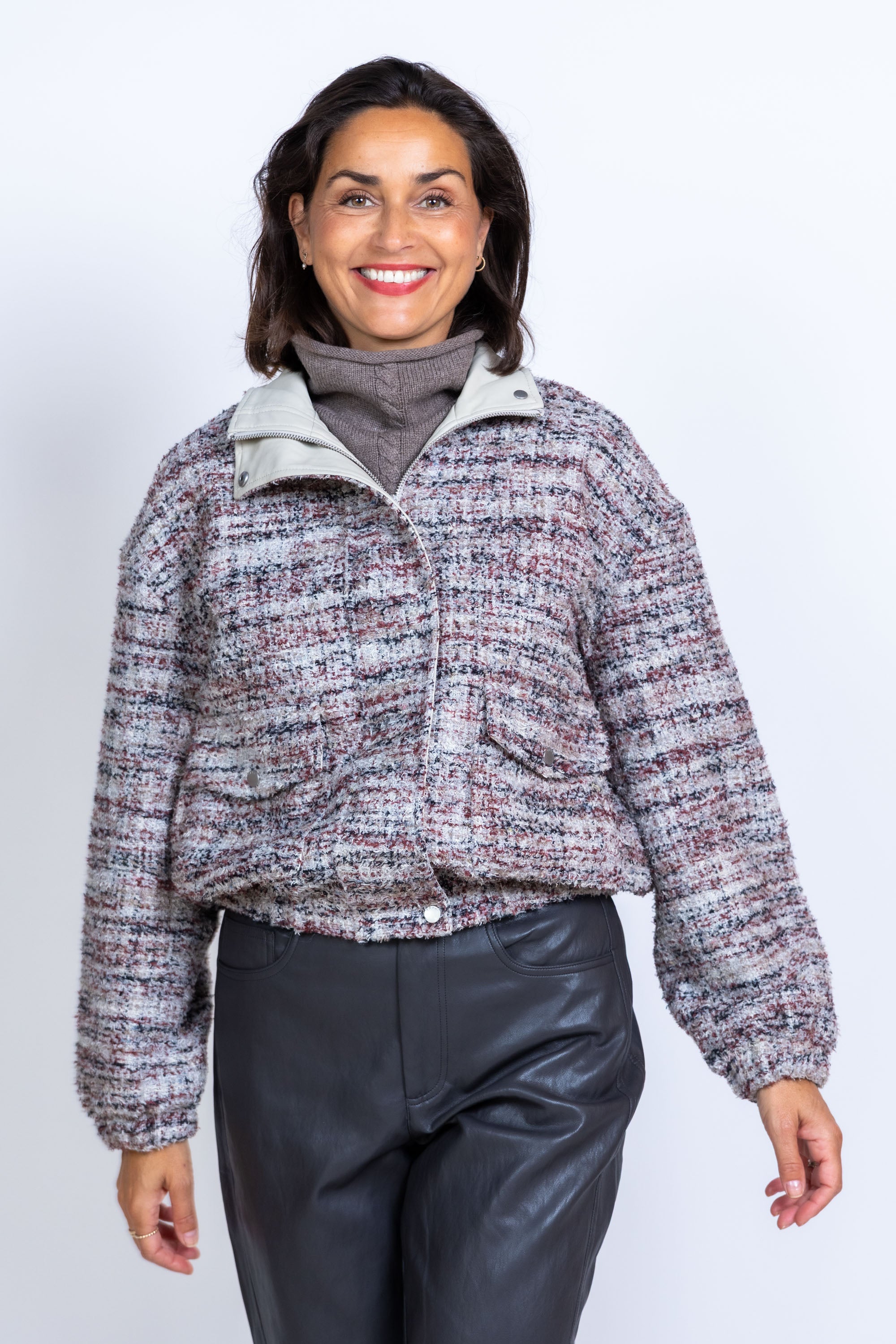 Jasje met ruitpatroon - Oudroze