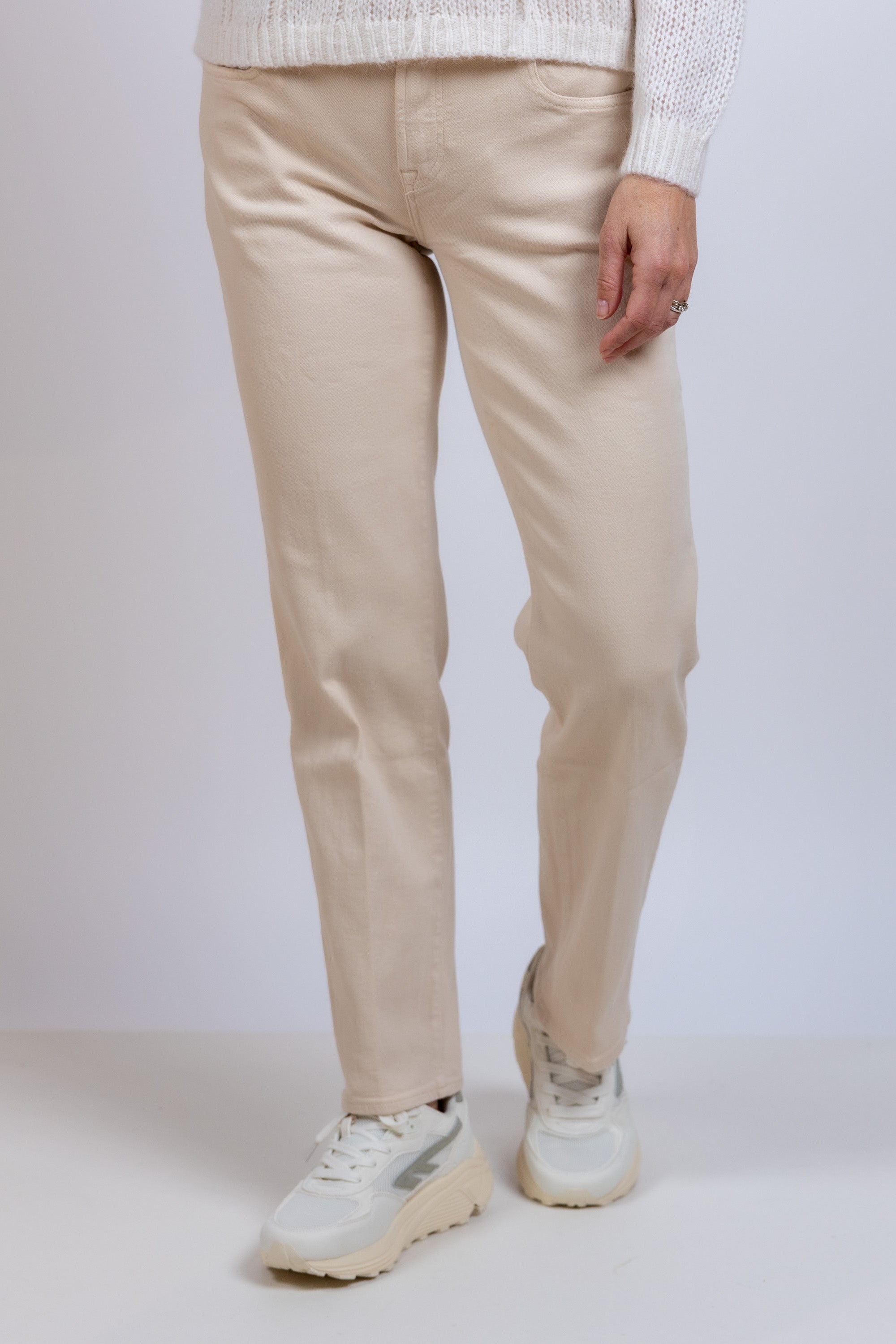 Broek met rechte pijpen - Beige