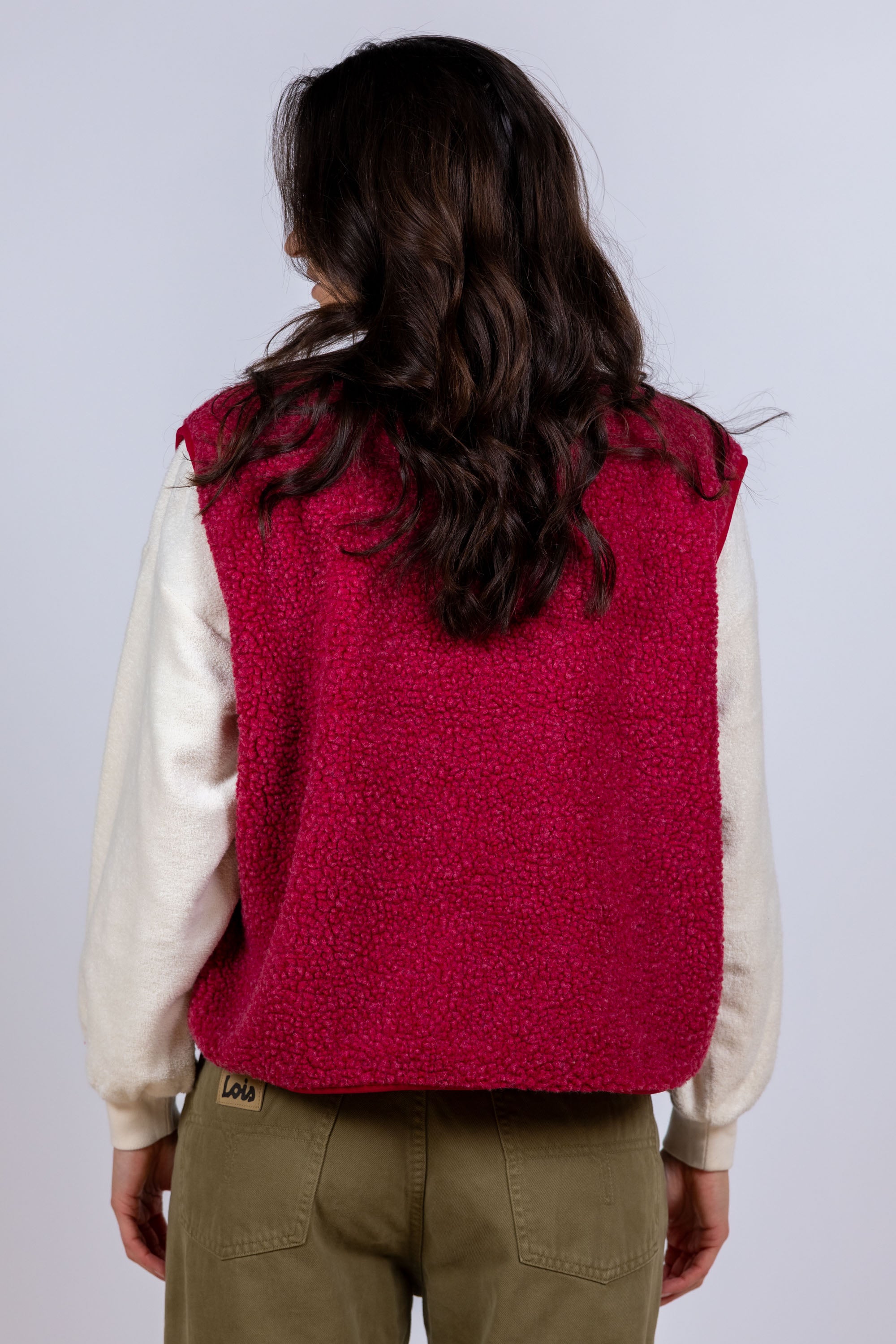 Gilet met knopen - Donkerrood