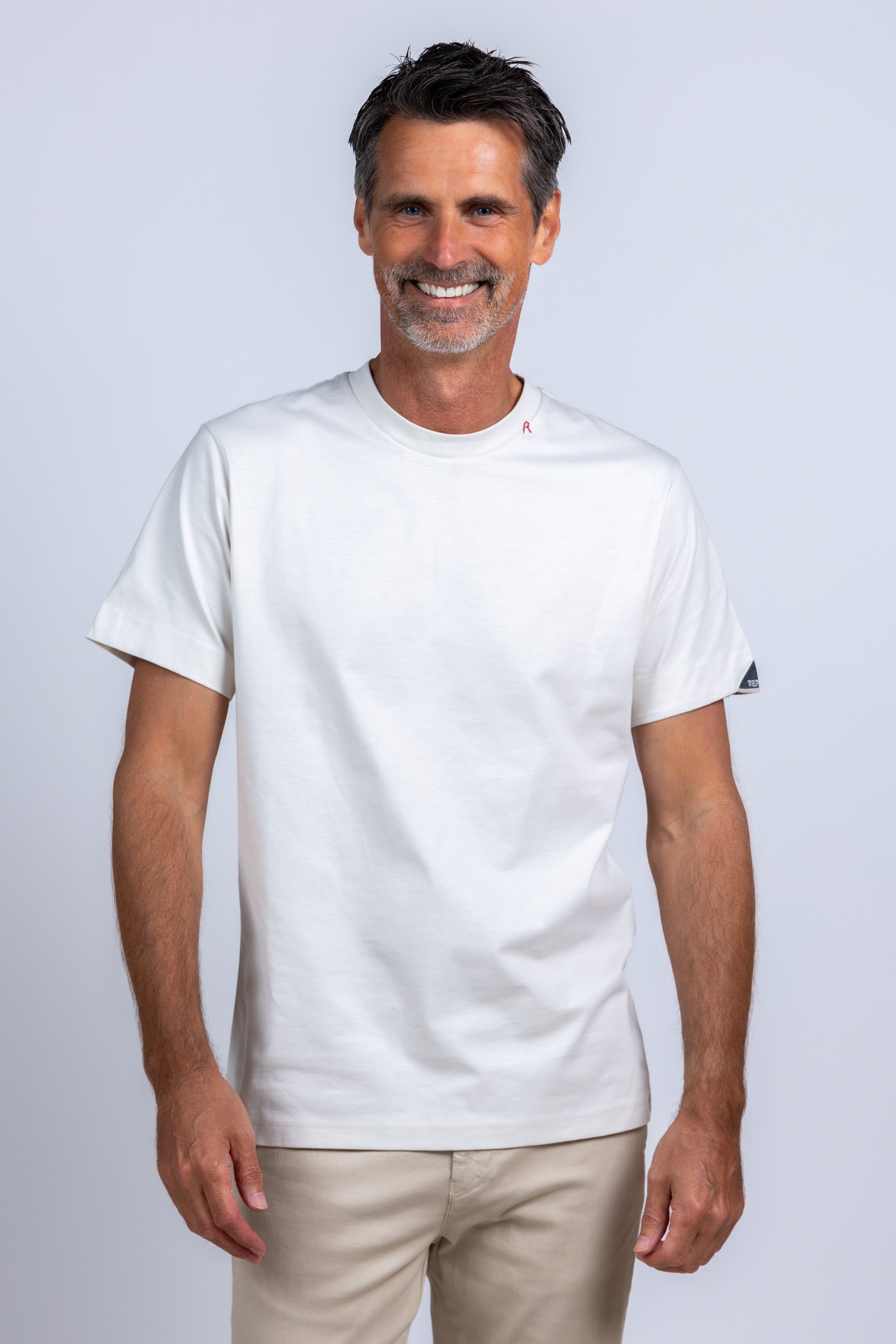T-shirt met ronde hals - Ecru