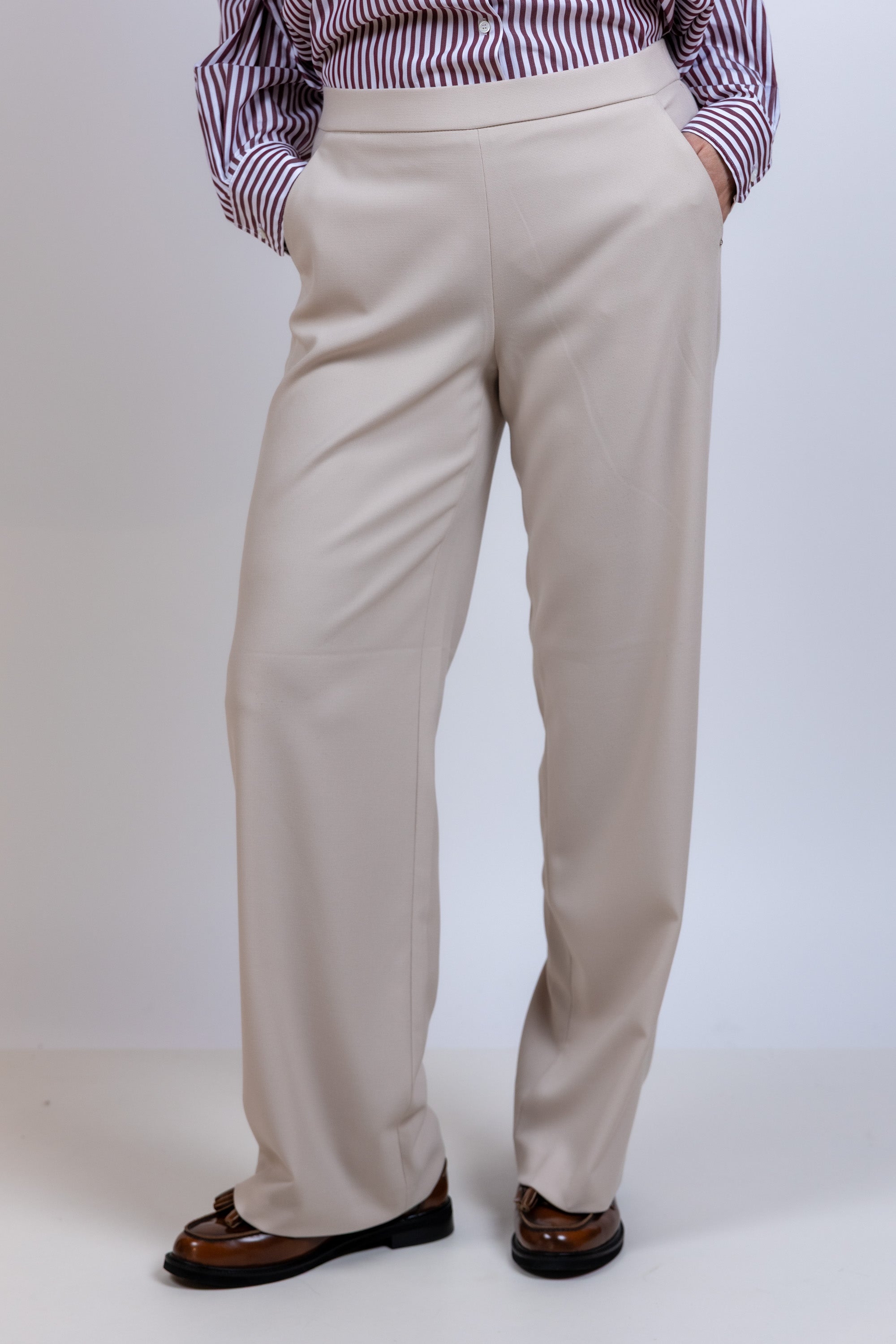 Broek met rechte pijpen - Beige