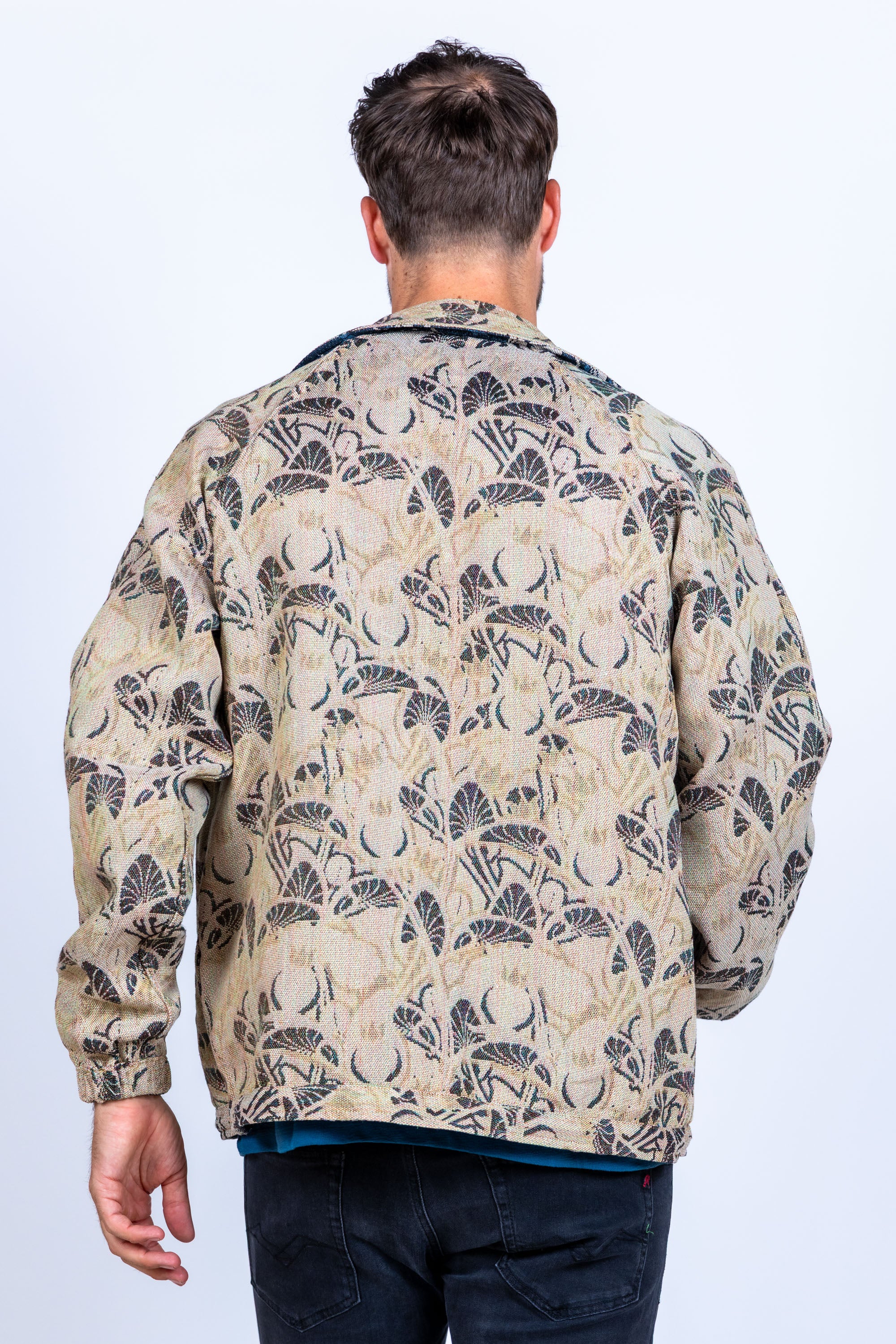 Jasje met bloemenprint - Marine
