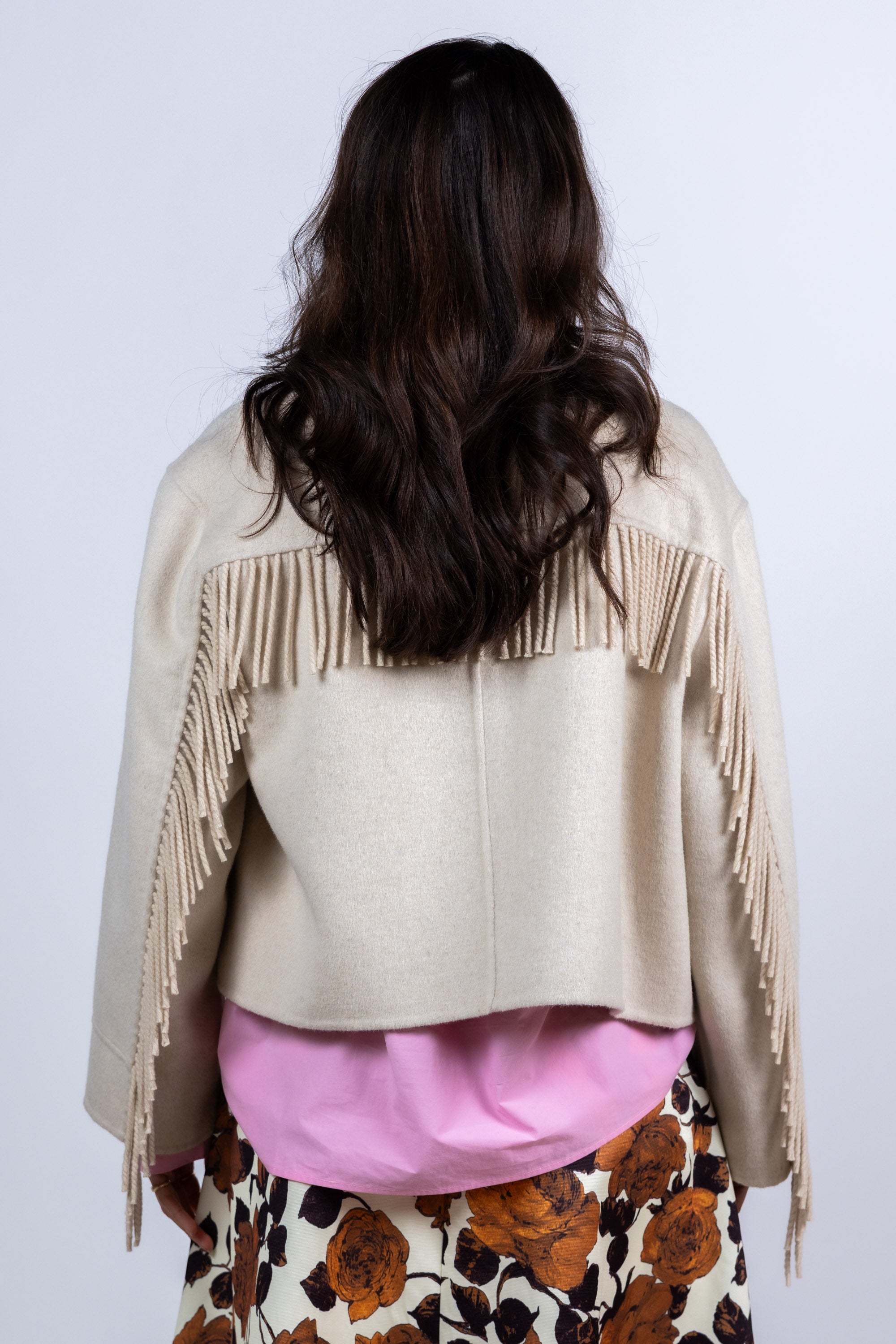 Jasje met franjes - Beige