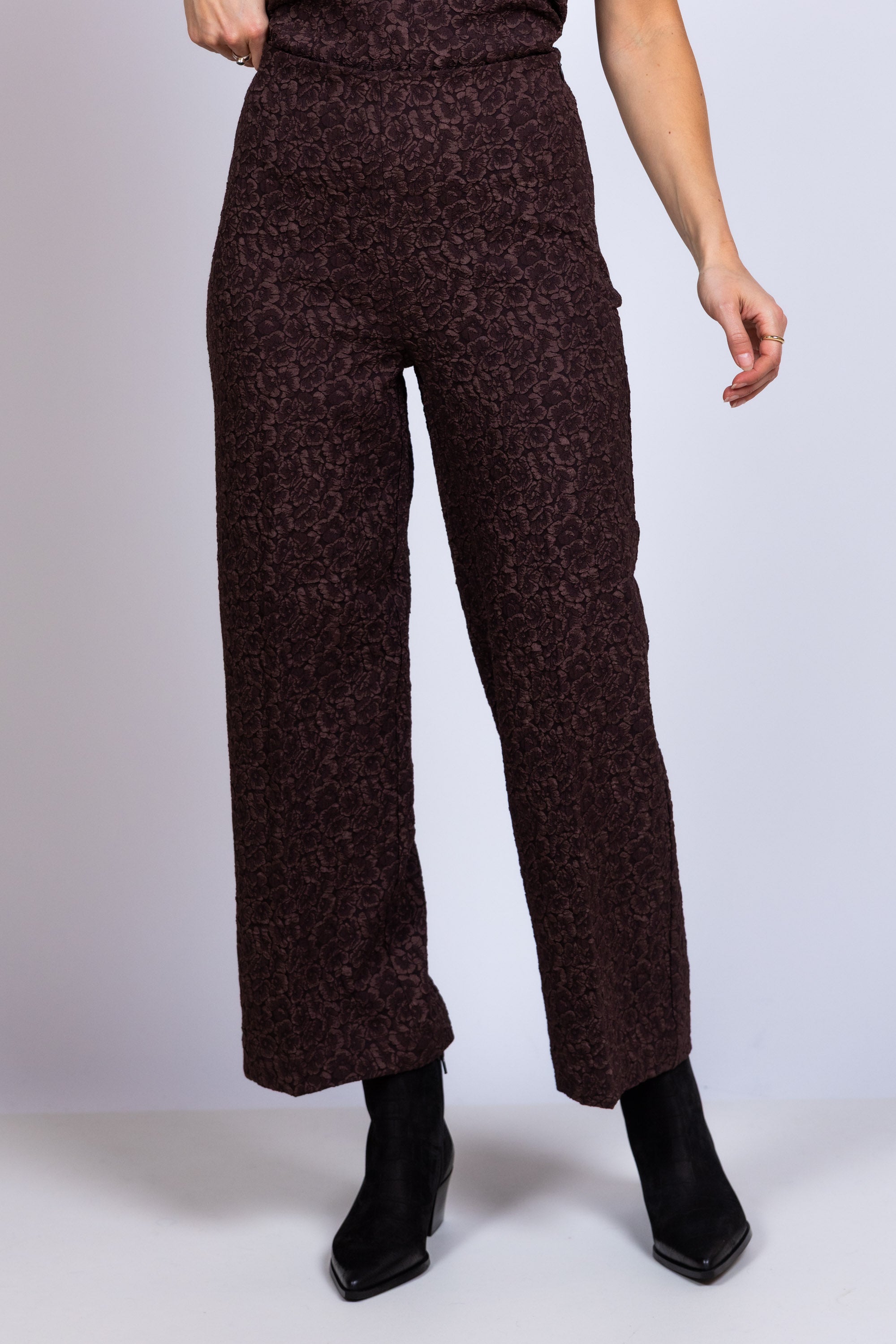 Broek met jacquard - Bruin