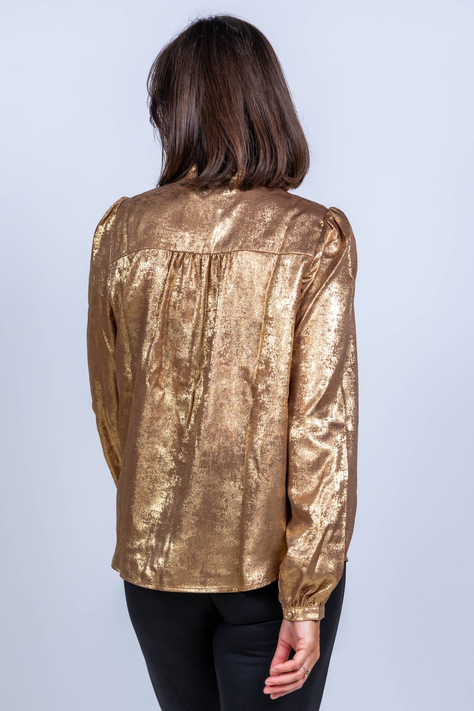 Blouse met knopen - Goud