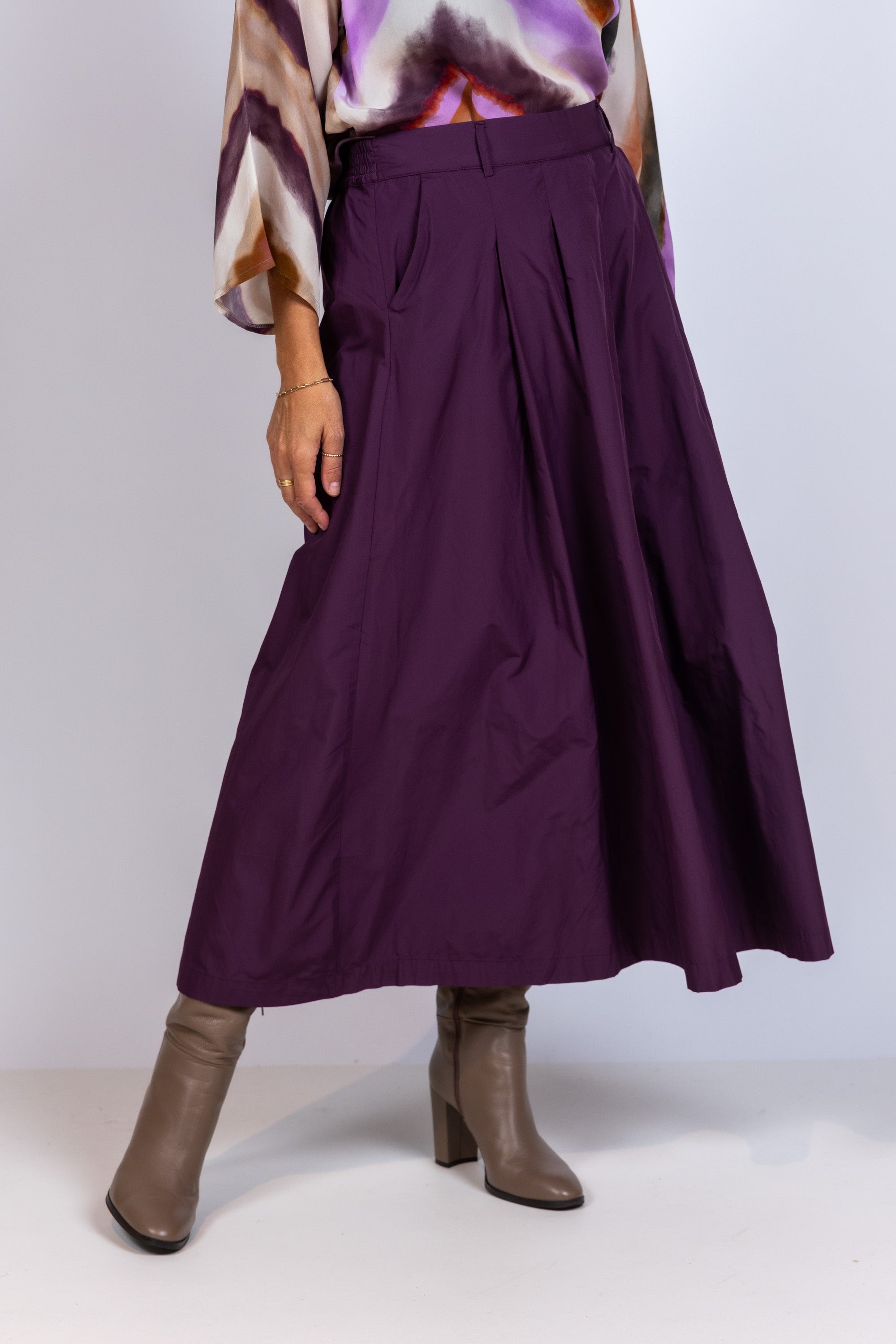 Rok met plooien - Burgundy