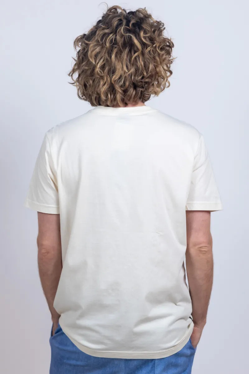 PME PME PTSS2603554 T-shirt met print - Ecru