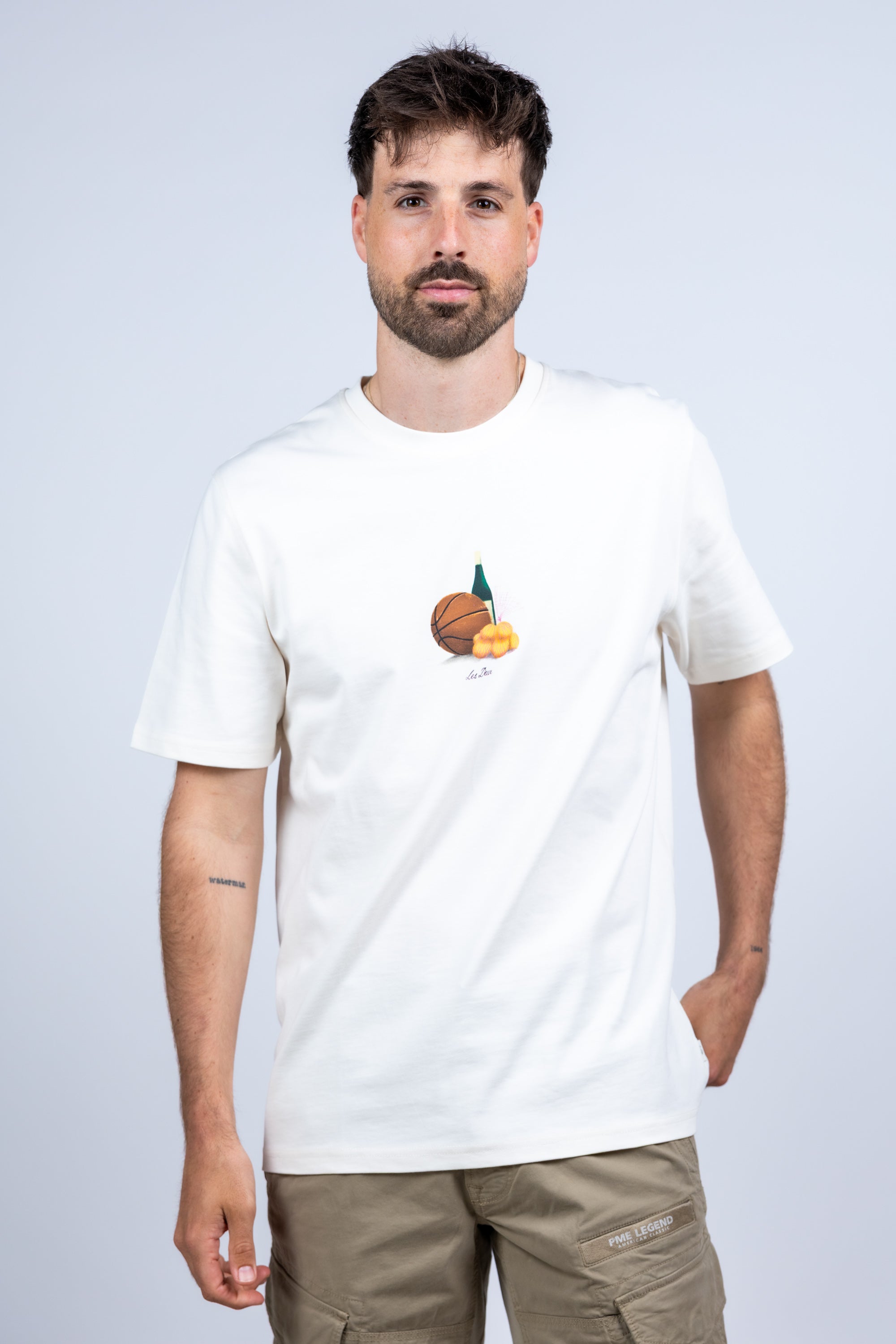 T-shirt met print - Ecru