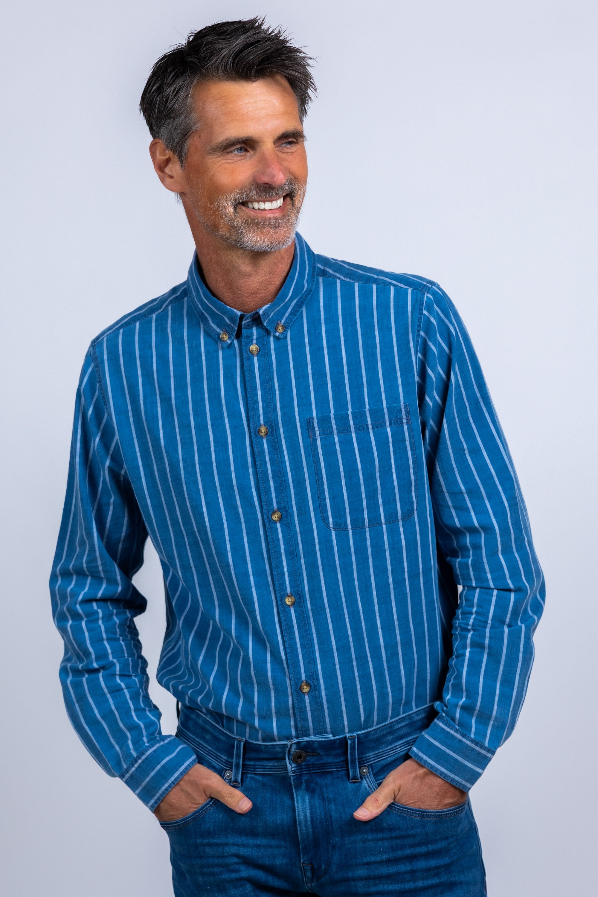 Overhemd met strepen - French blue