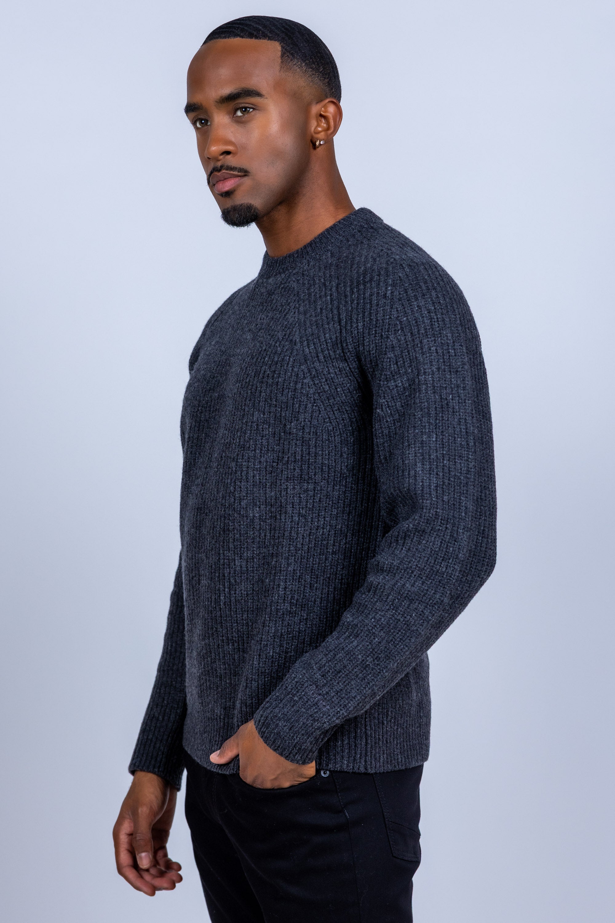 Gebreide trui - Donkergrijs