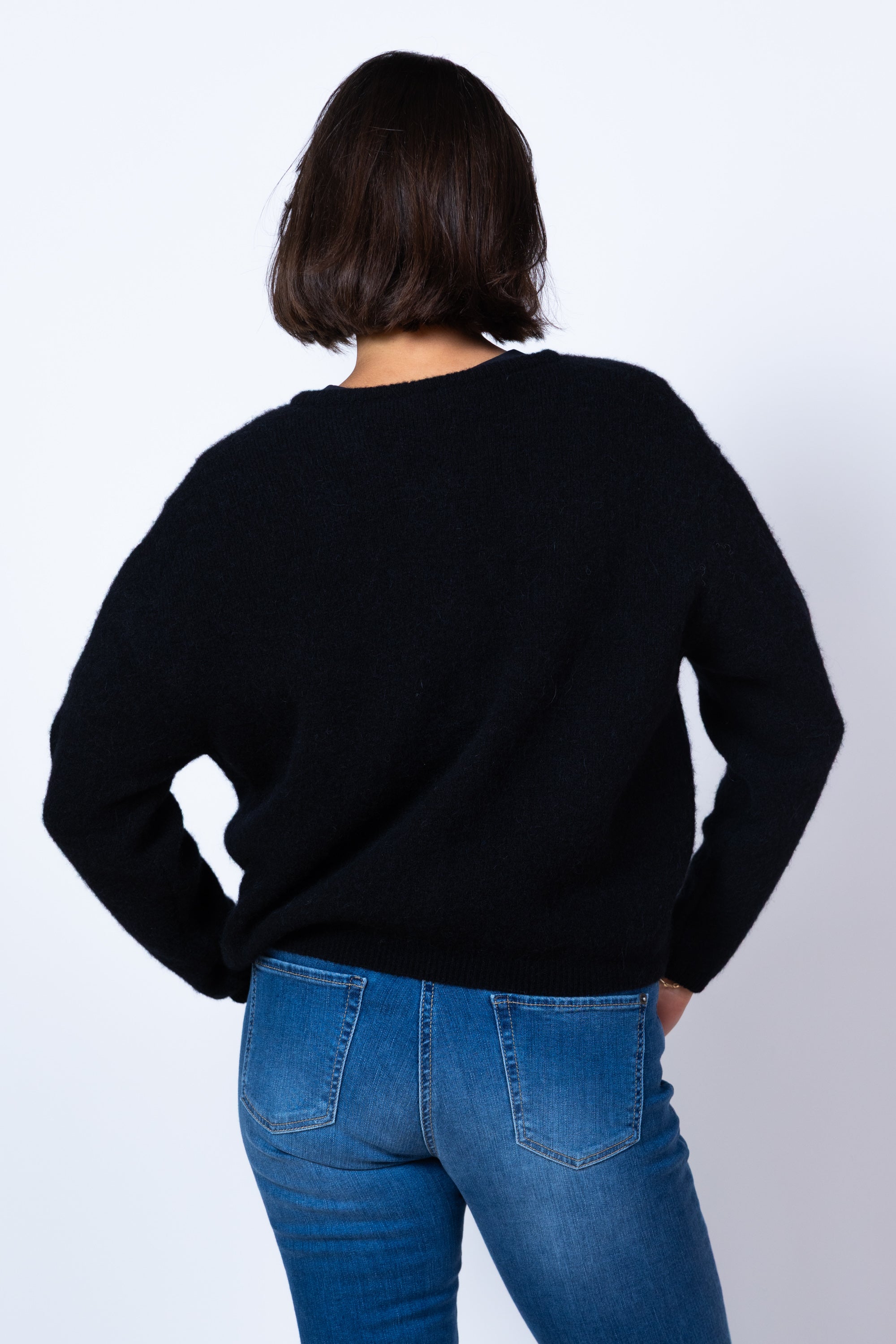 Vest met knopen - Zwart