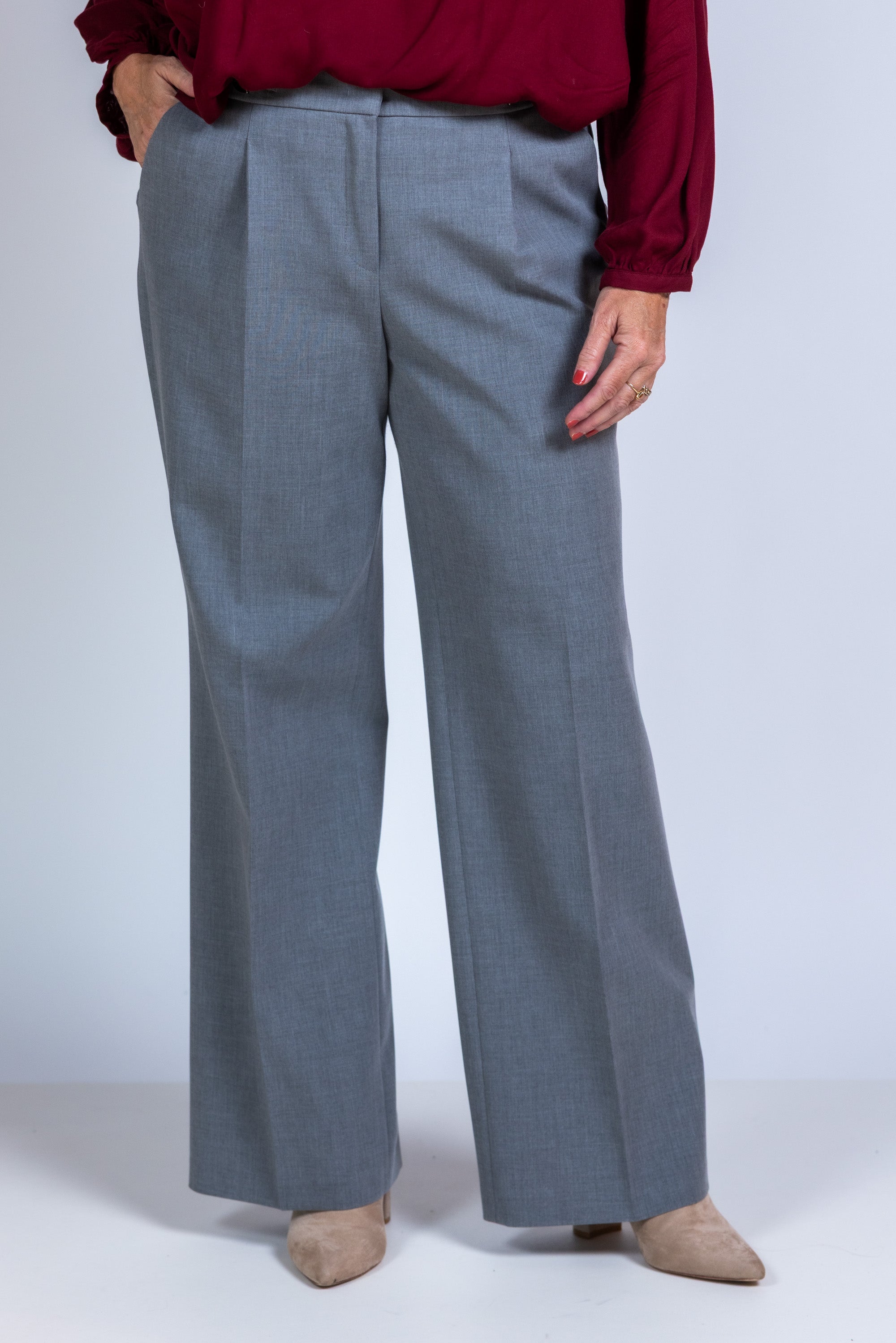 Wijde pantalon - Middengrijs