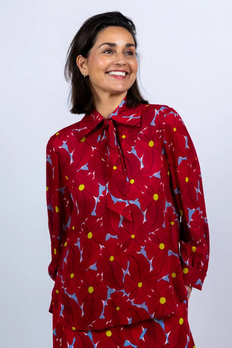 LUISA CERANO LUISA CERANO 238665-3821 LUISA CERANO 238665-3821 Blouse met strik - Rood