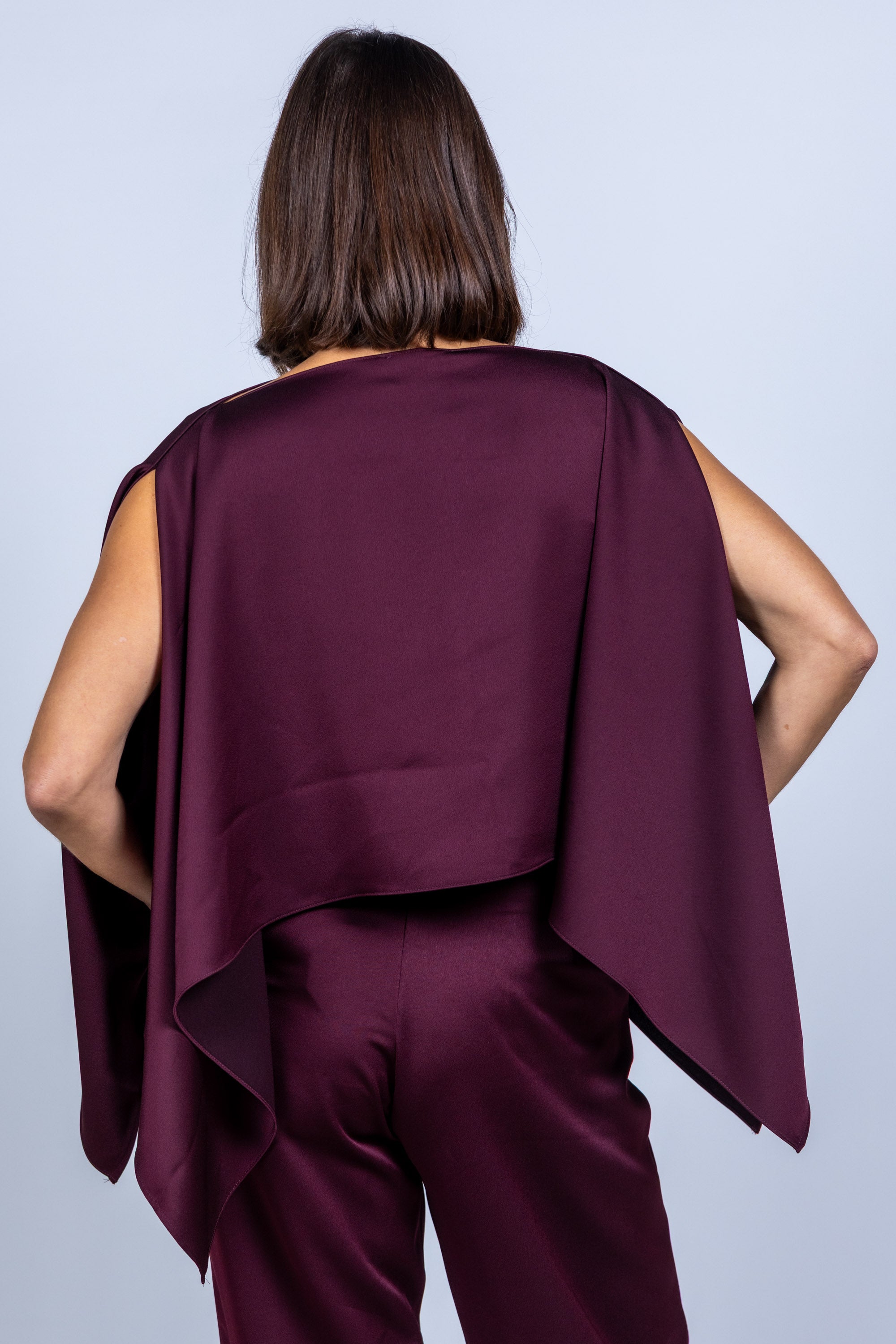 Top met wijde mouwen - Burgundy