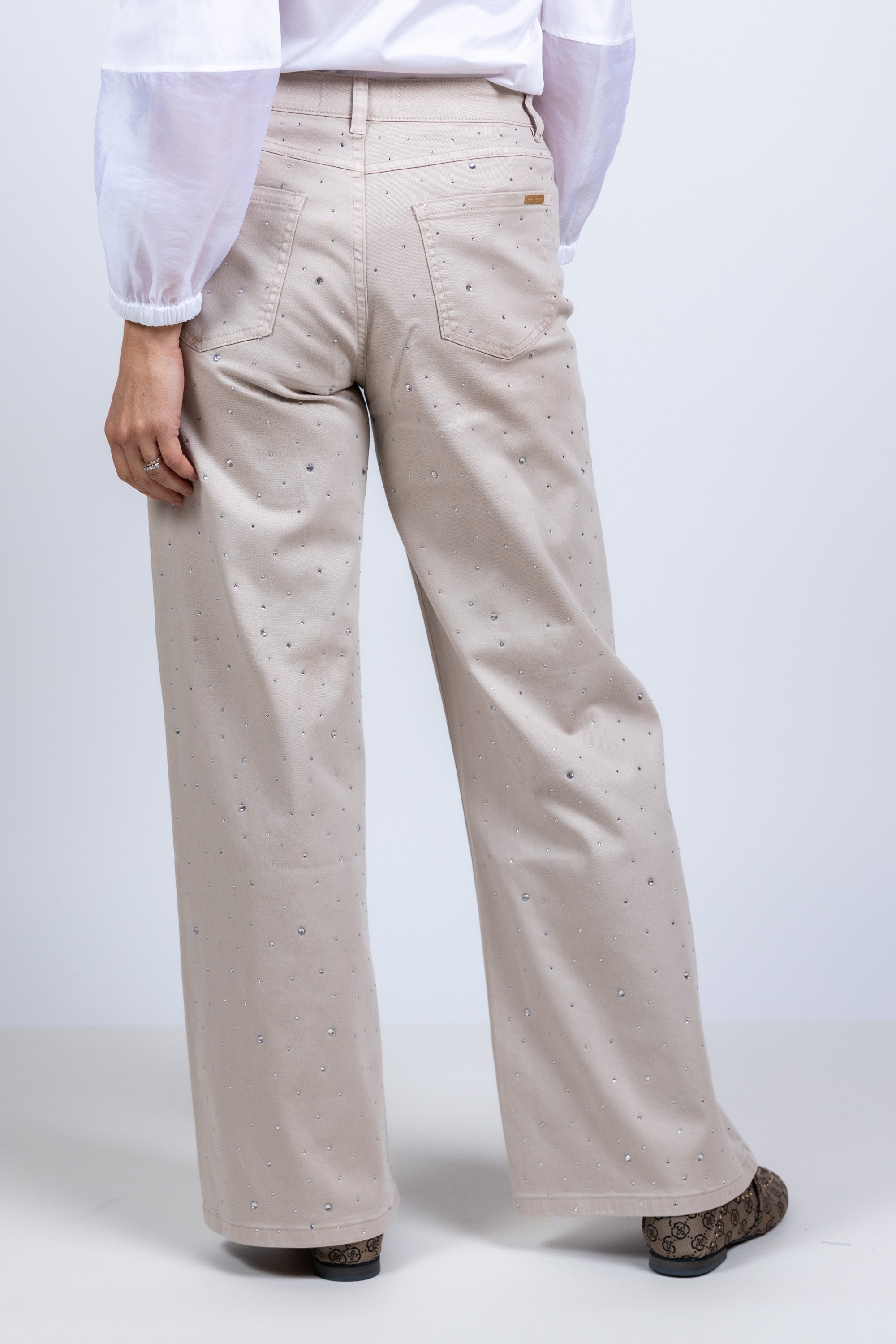 Broek met studs - Beige