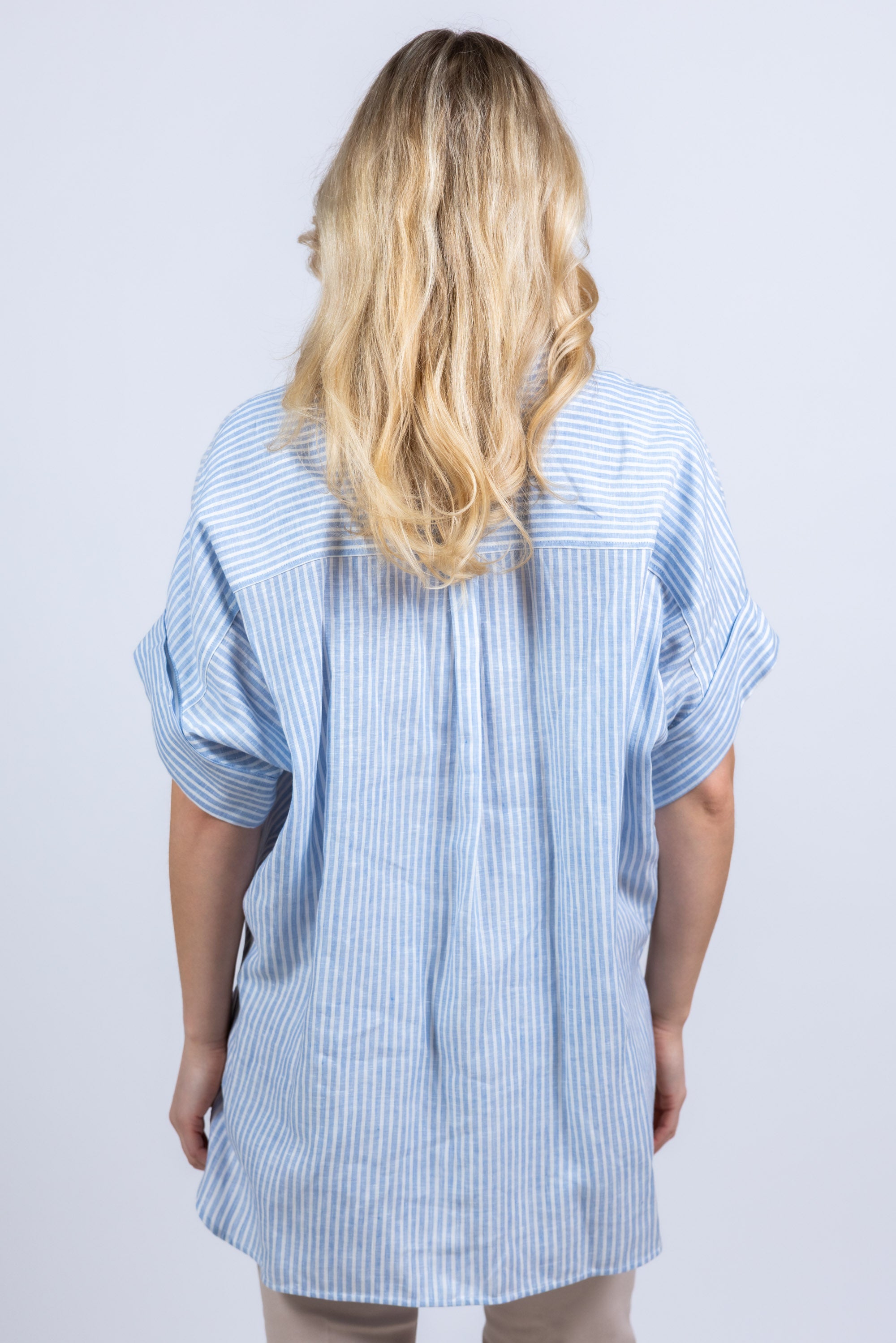 Blouse met strepen - Bleu