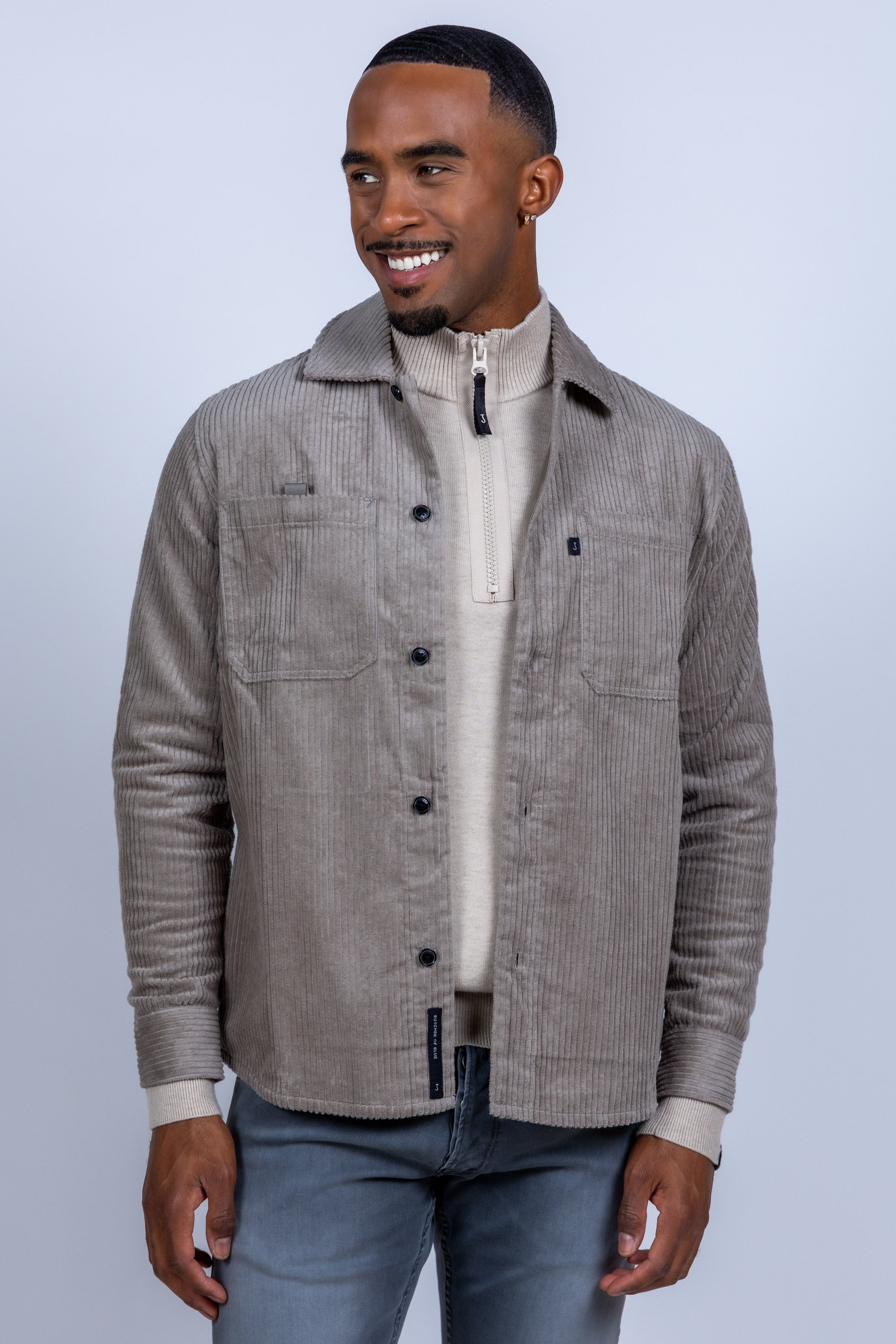 Jasje met ribstructuur - Bronsgroen