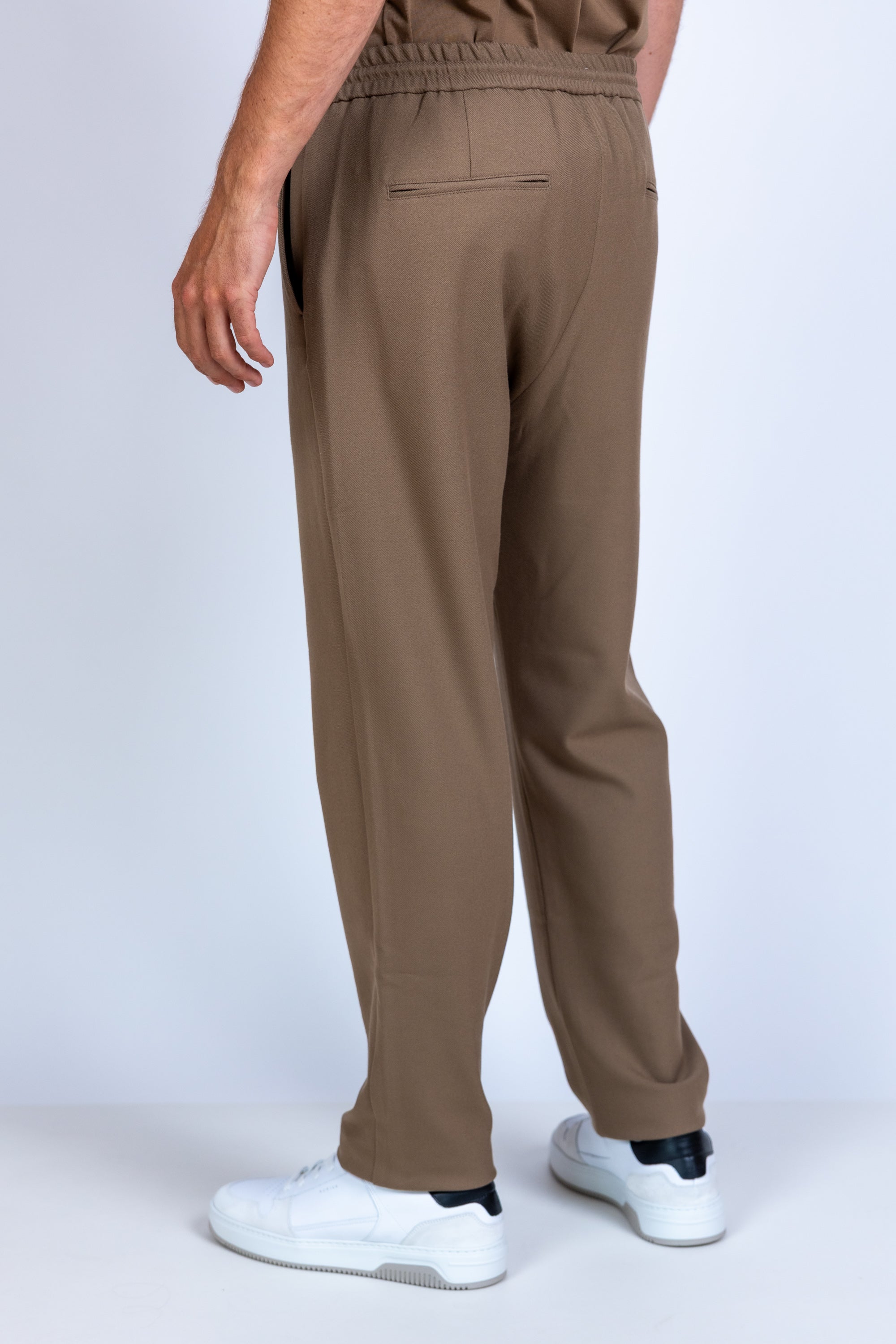 Broek met elastische taille - Camel