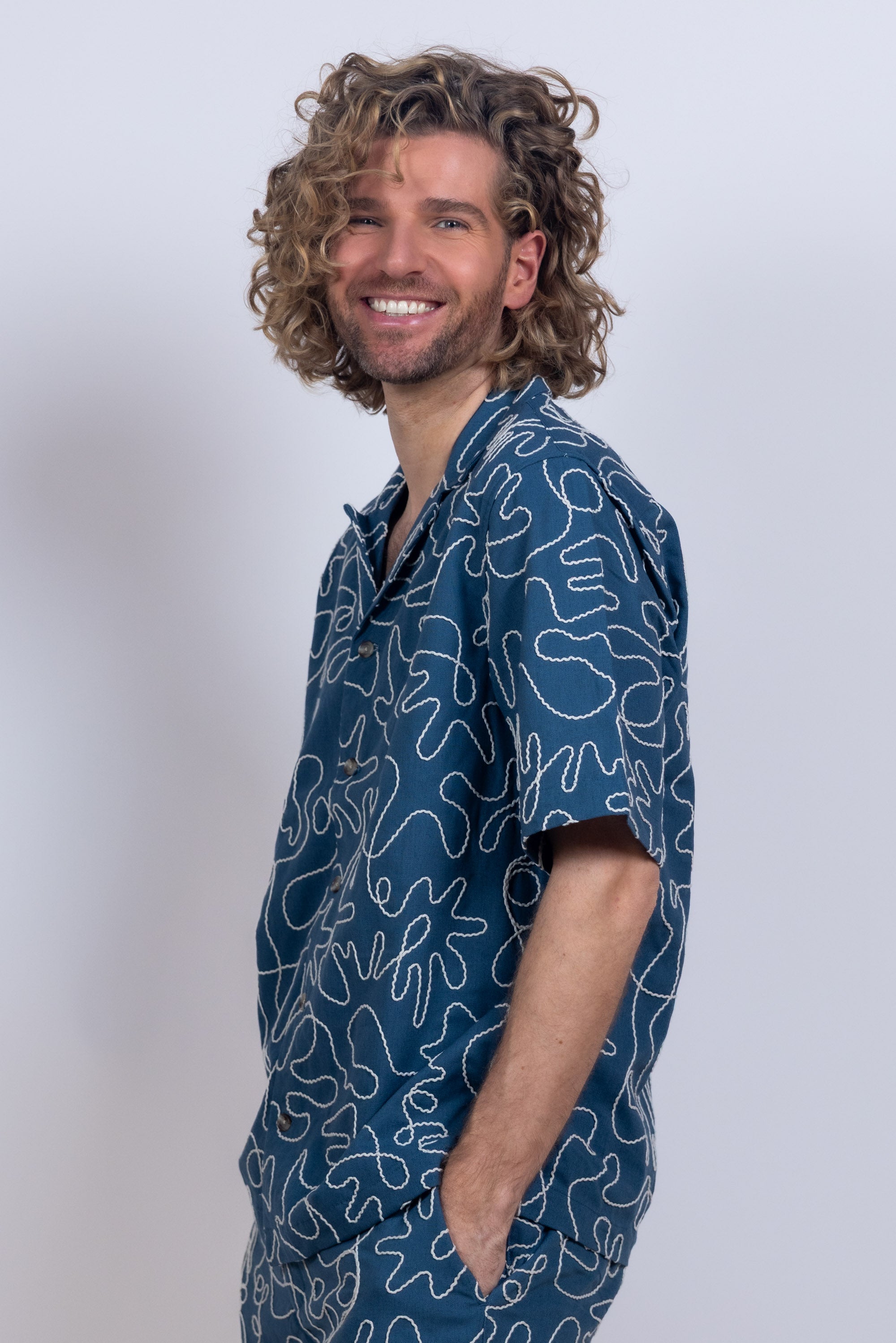 Shirt met print - French blue