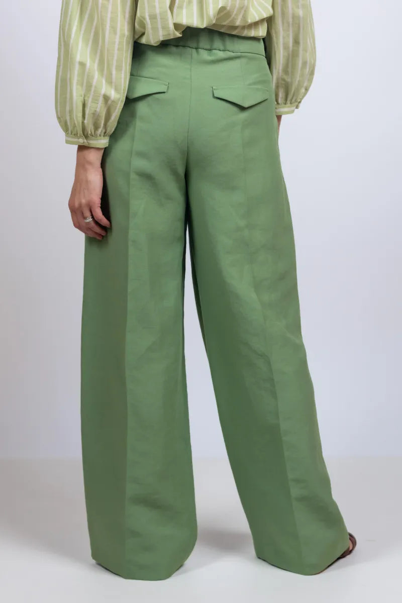 LUISA CERANO LUISA CERANO 638901-3824 Wijde pantalon - Appelgroen