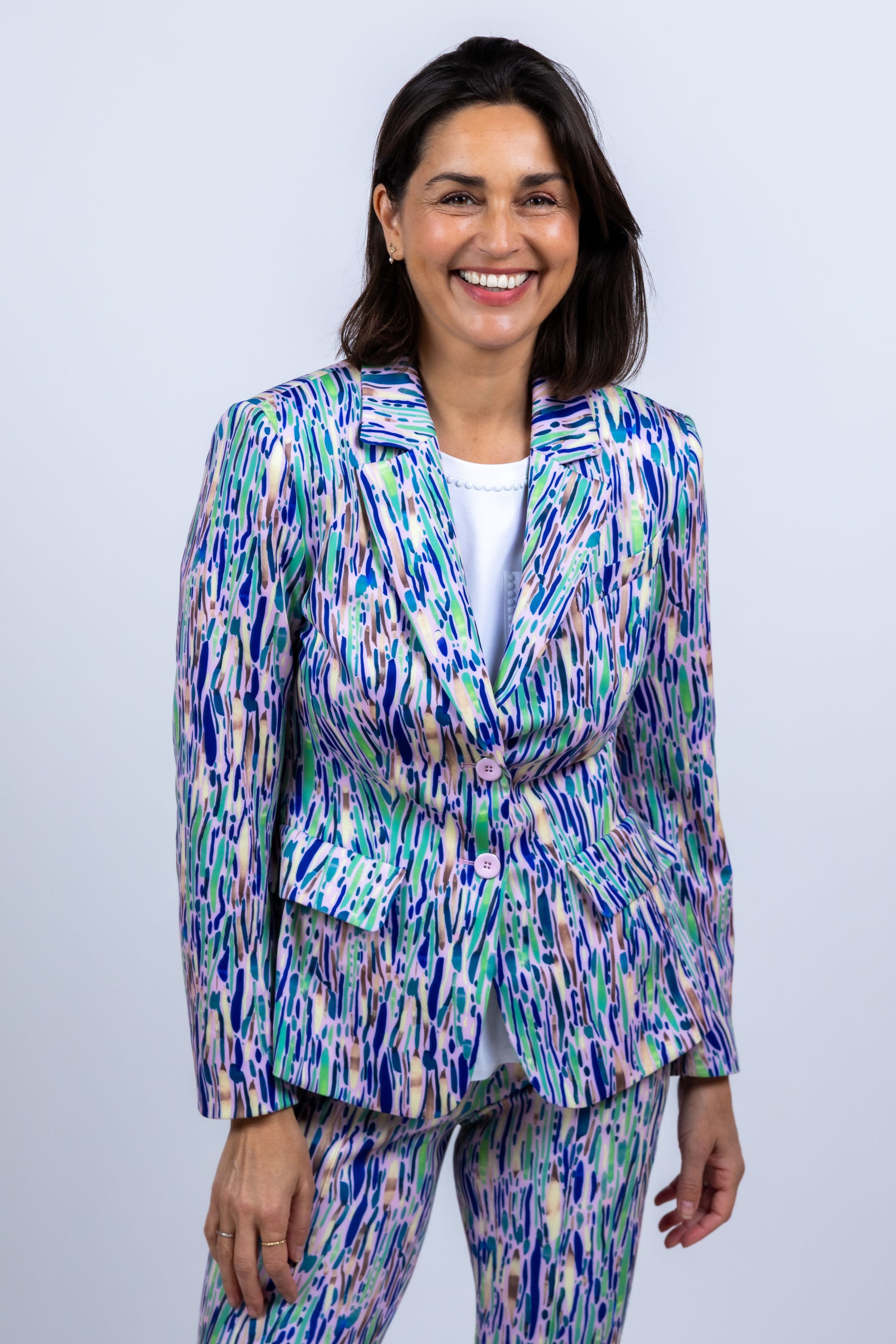 Blazer met print - Roze