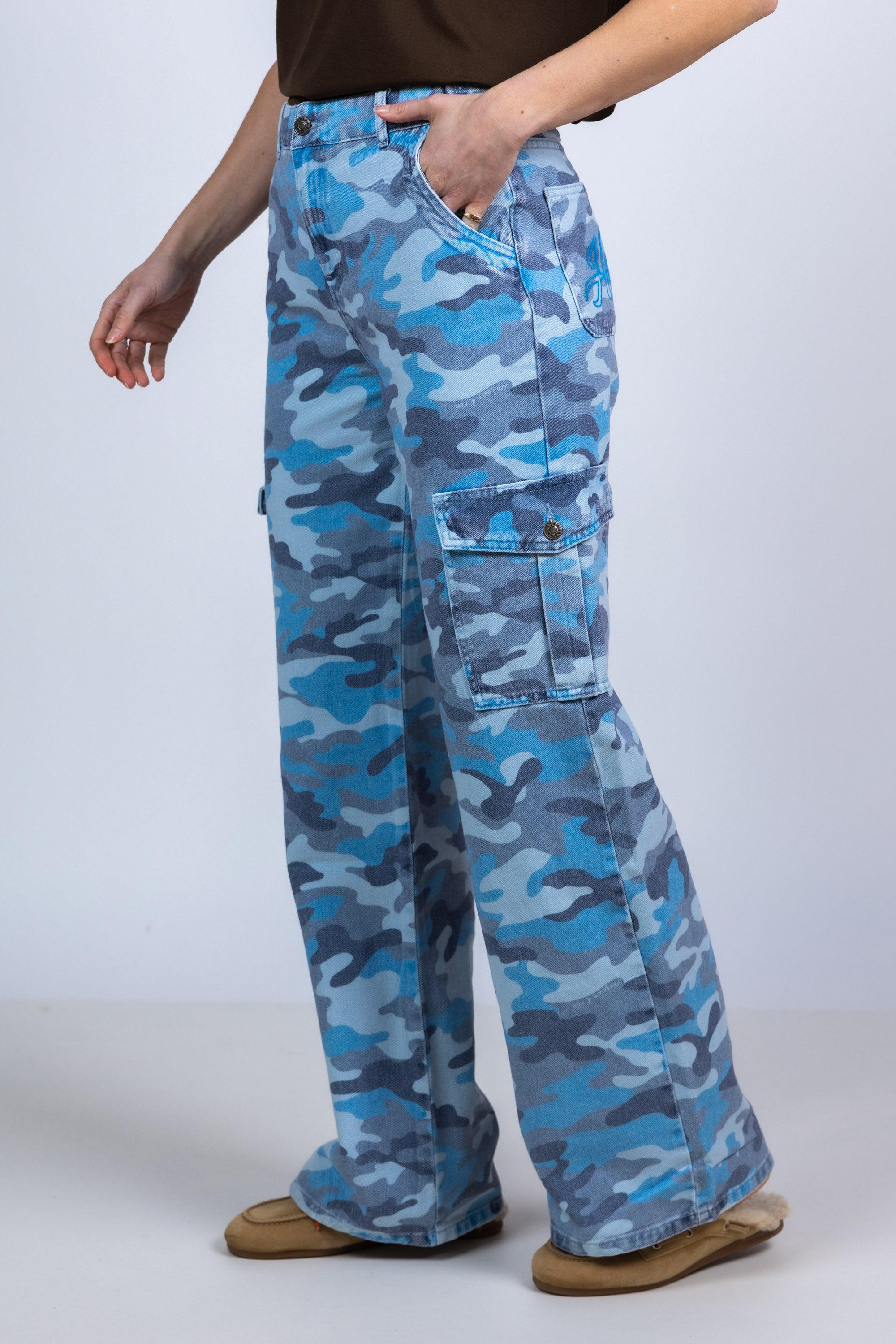 Broek met zakken - Bleu