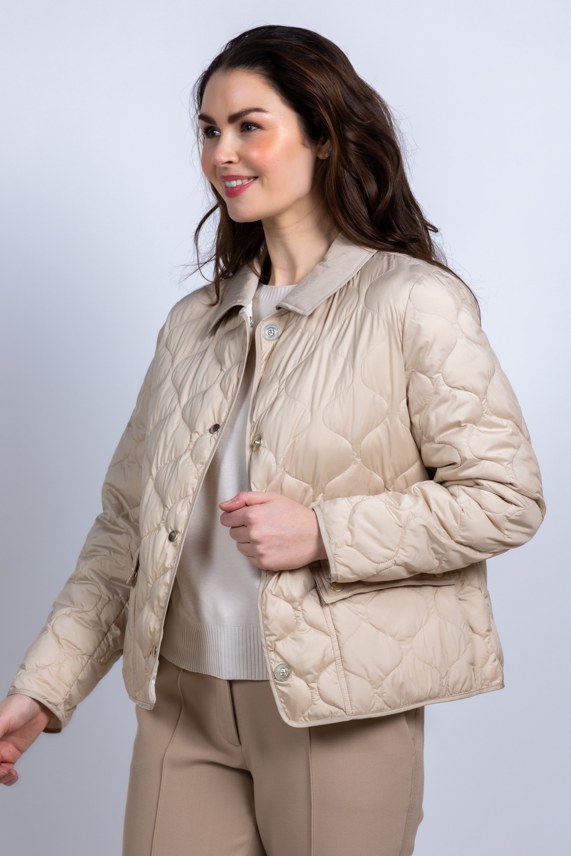 Gewatteerd jasje - Beige