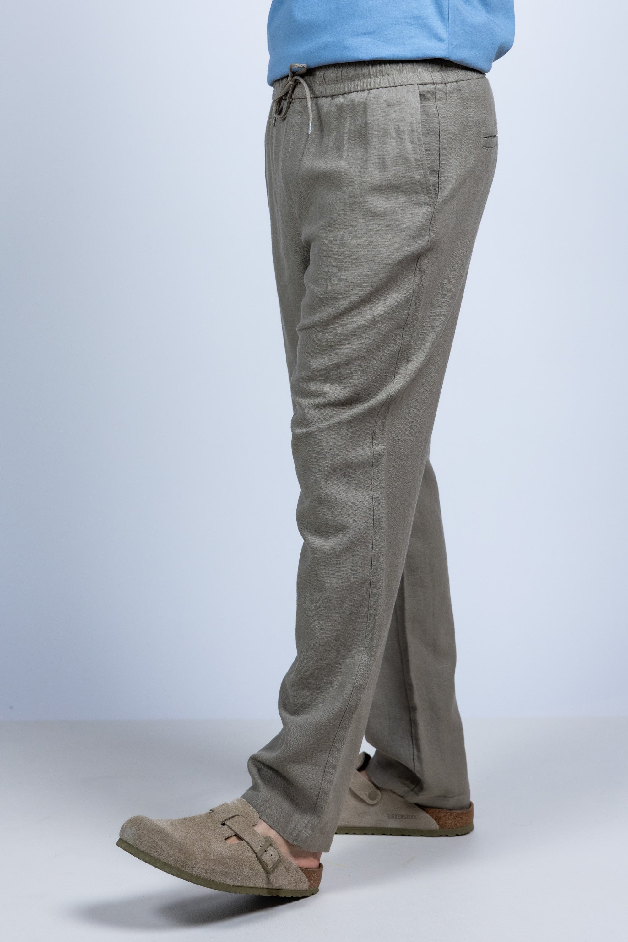 Broek met elastische taille - Taupe