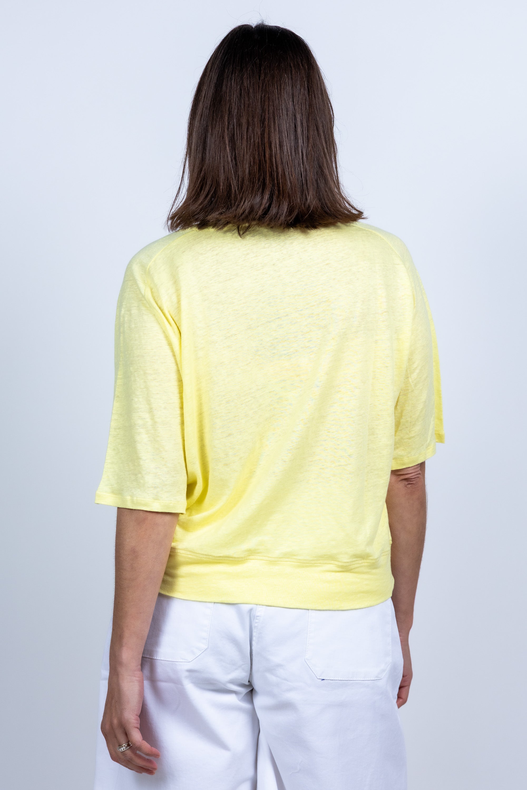 T-shirt met ronde hals - Geel