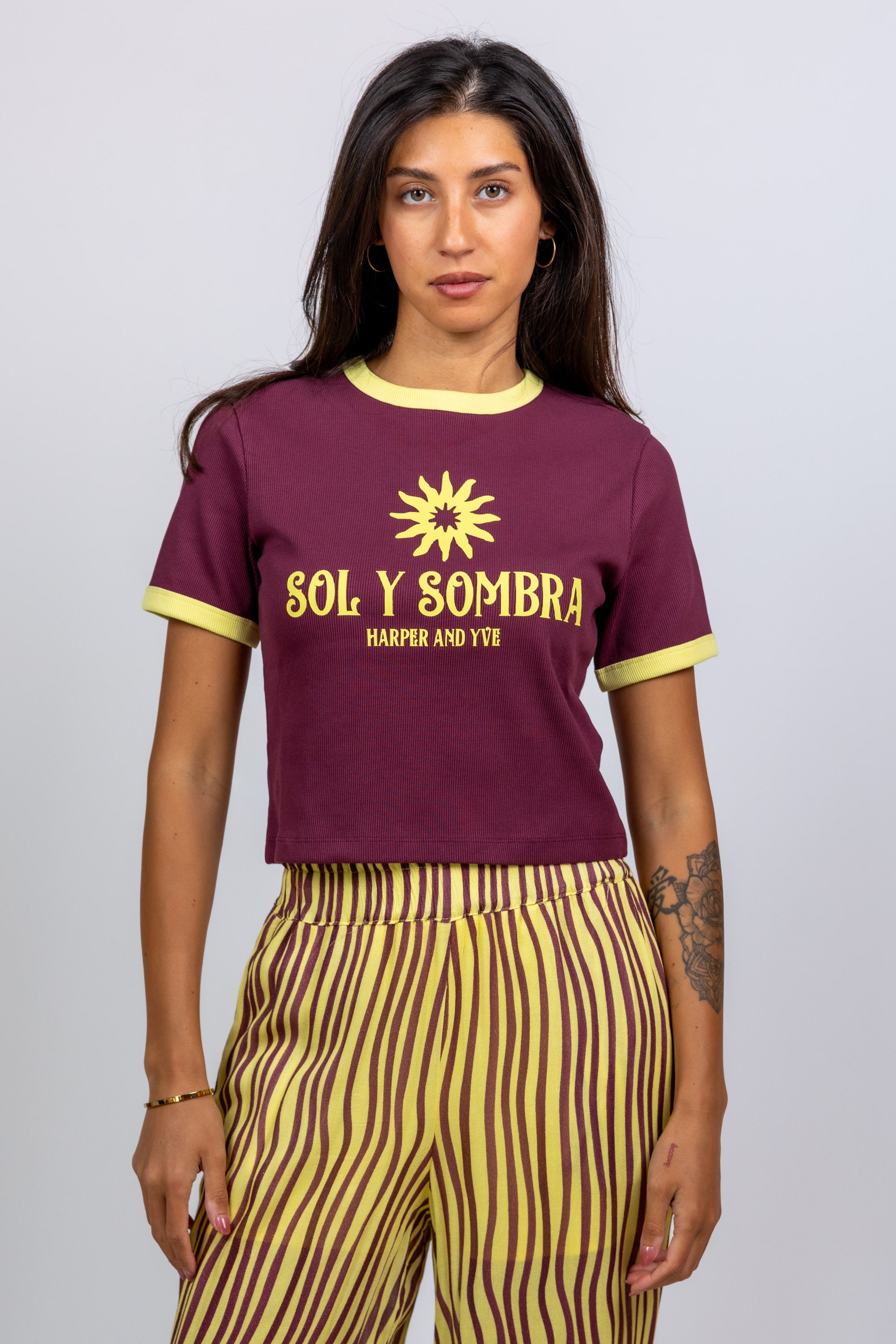 T-shirt met print - Burgundy