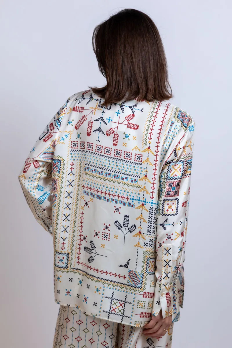 MOMONI MOMONI MESILLA MO01 MOMONI MESILLA MO01 Blouse met print - Ecru