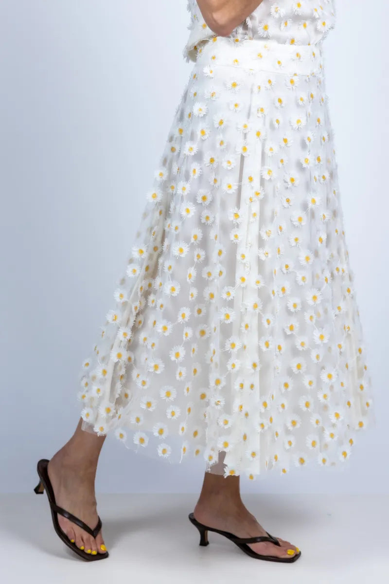 LUISA CERANO LUISA CERANO 538328-3826 Rok met bloemen - Ecru