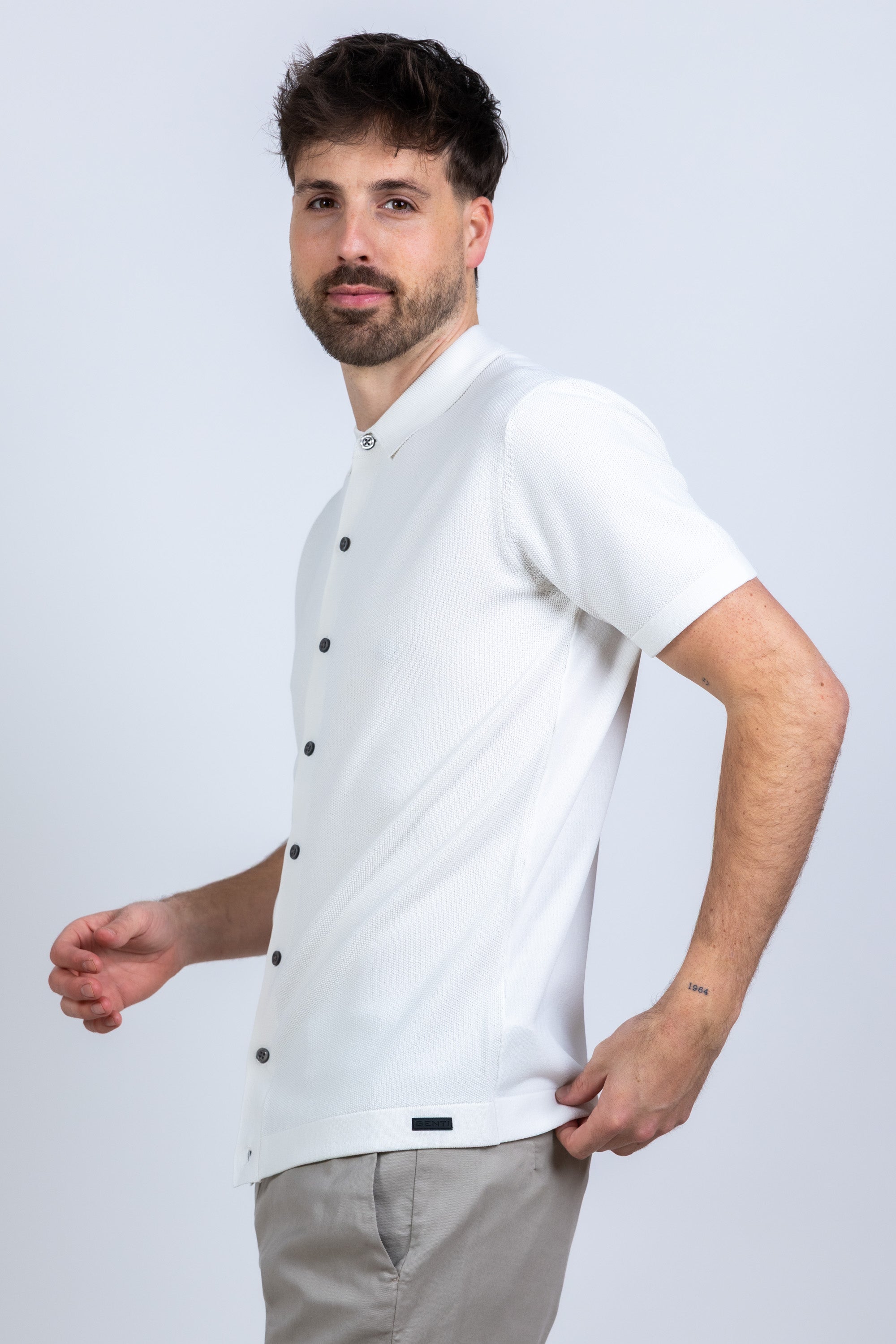 Shirt met knopen - Ecru