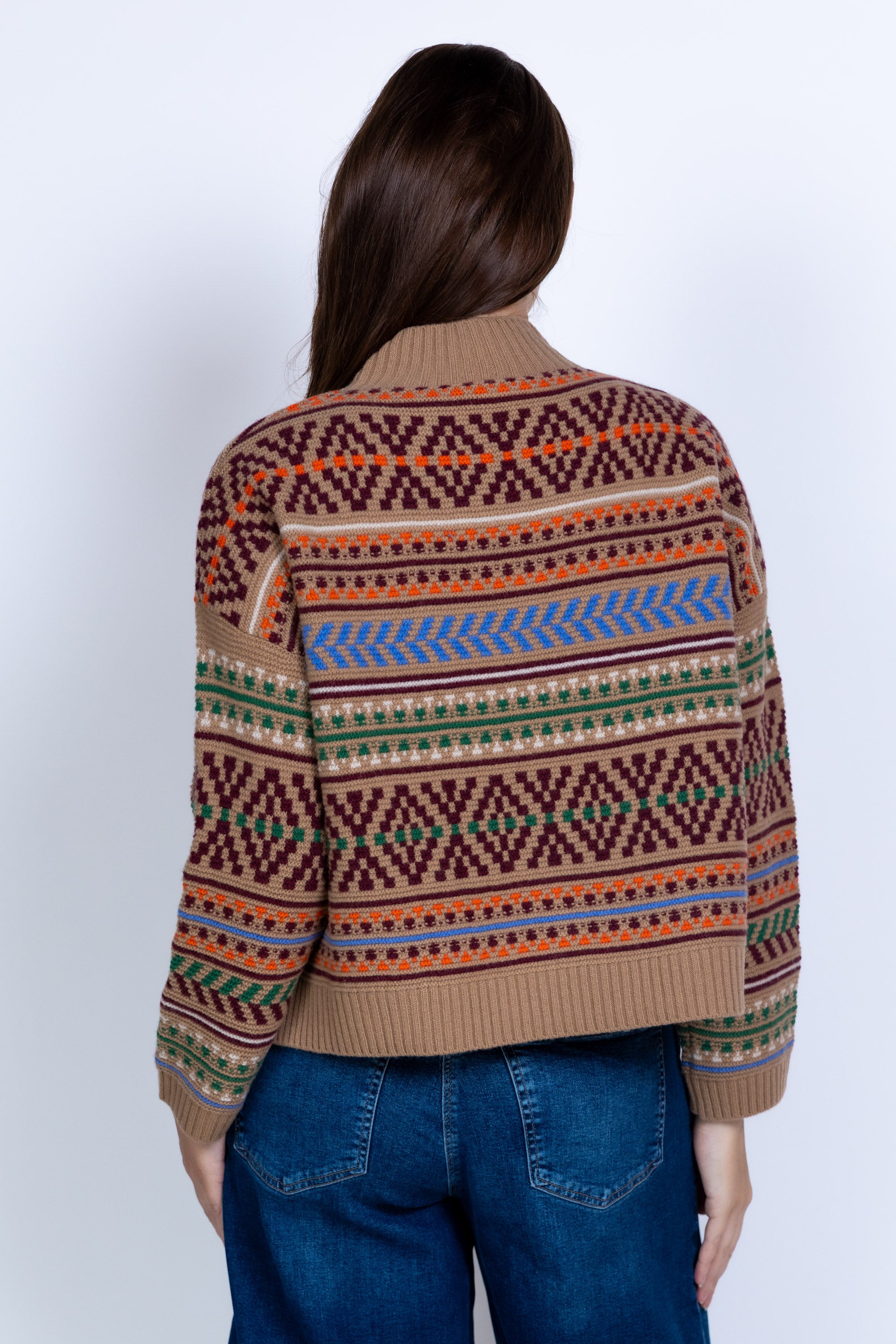 Trui met print - Camel