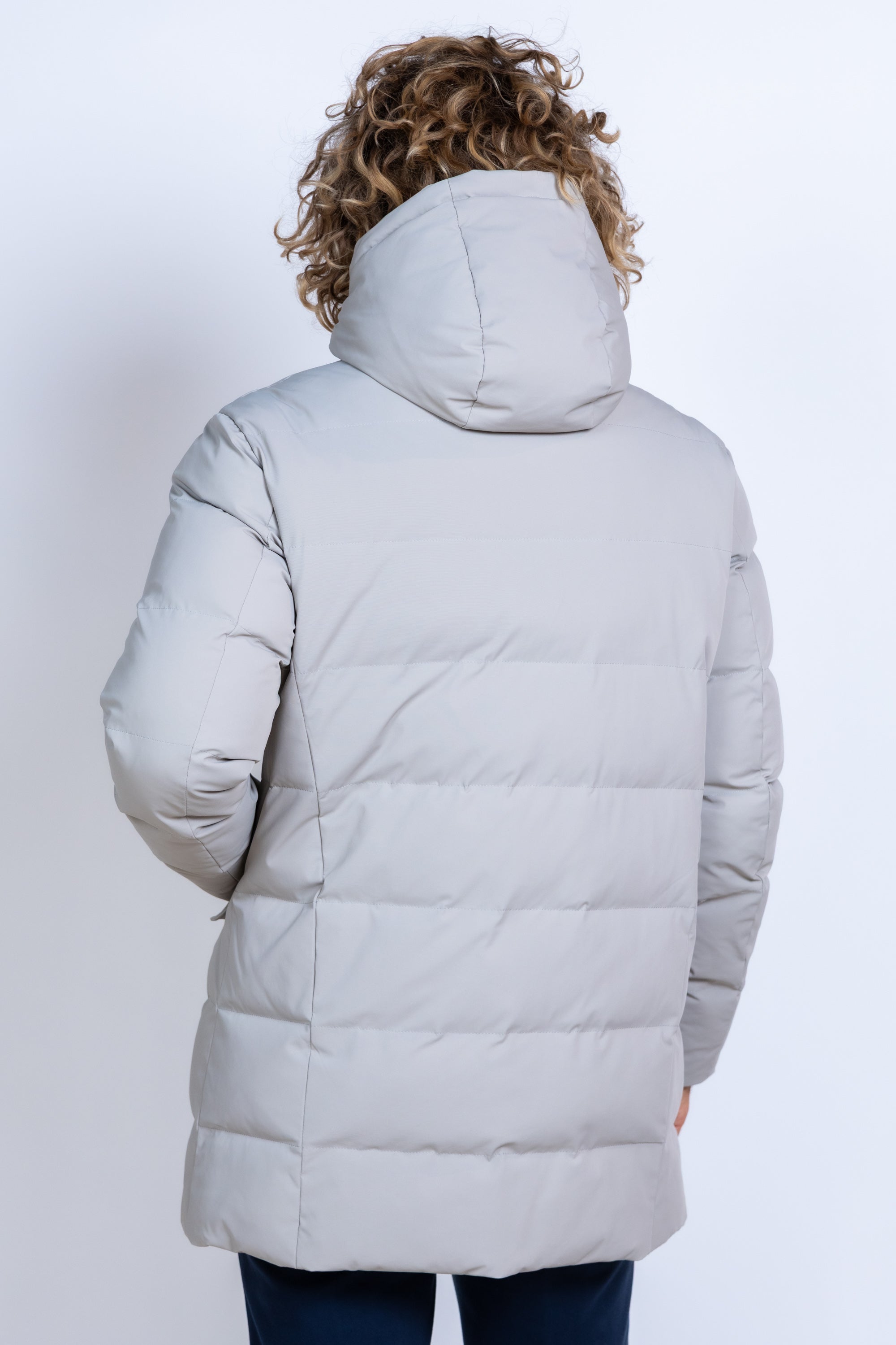 Gewatteerde jas met capuchon - Beige