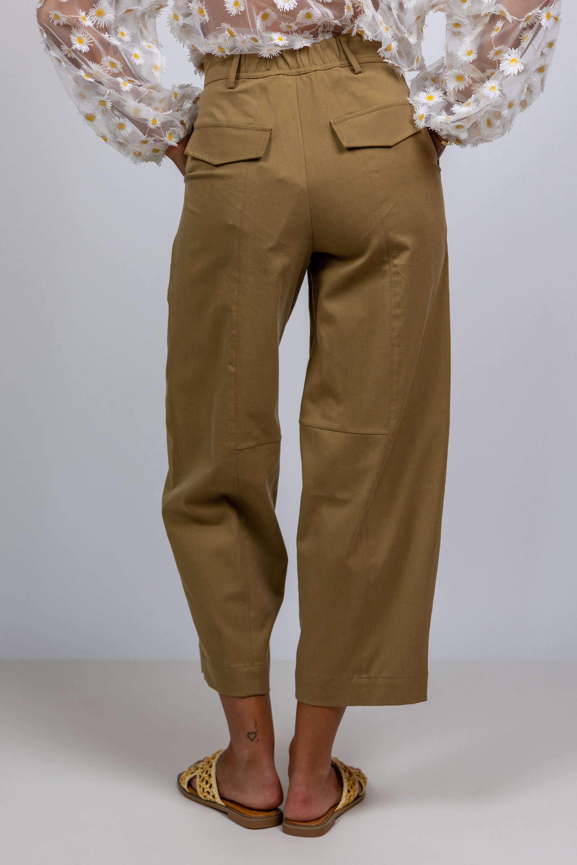 Broek met steekzakken - Olijfgroen