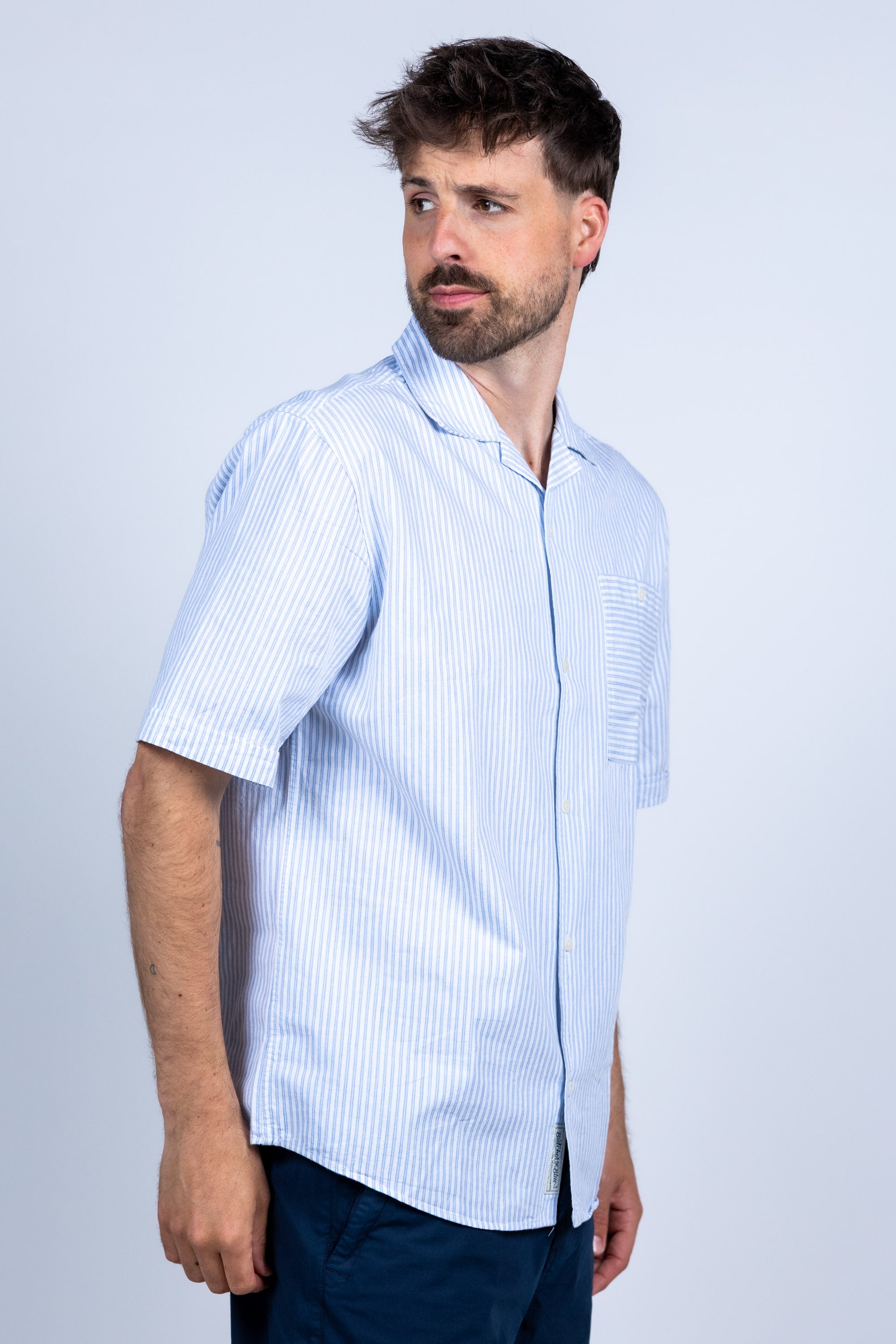 Overhemd met strepen - Bleu