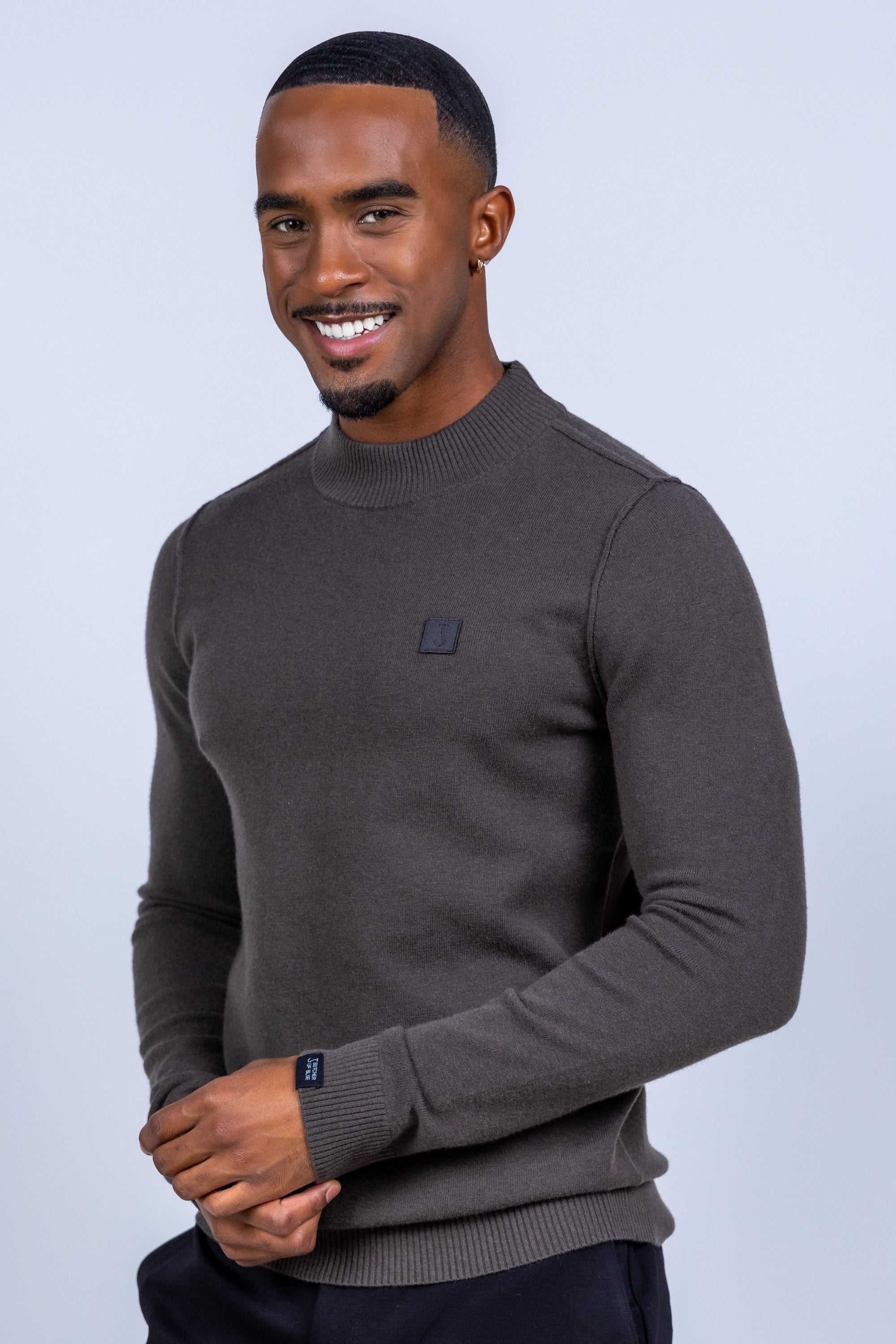 Trui met hoge hals - Bronsbruin