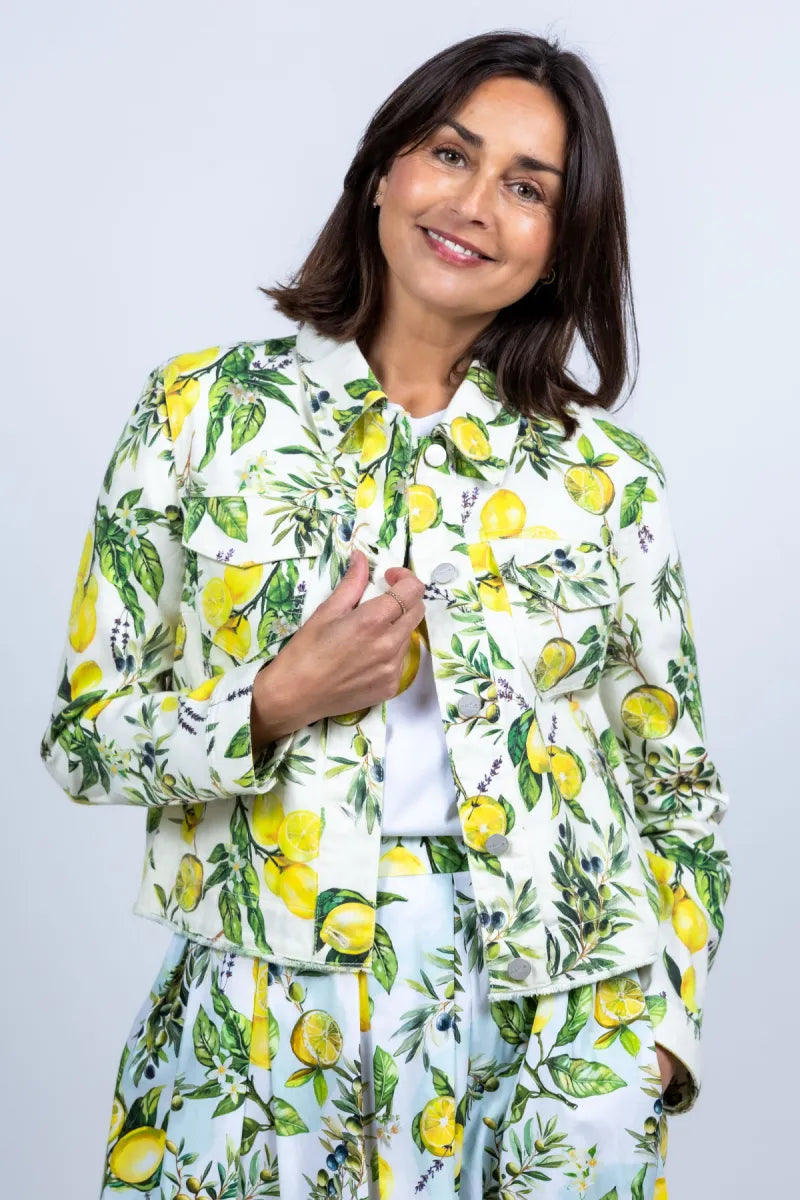 MARCCAIN COLLECTIE MARCCAIN COLLECTIE AA.31.02 D10 Jasje met print - Ecru