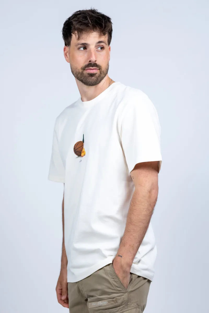 LES DEUX H LES DEUX H 1002020 T-shirt met print - Ecru