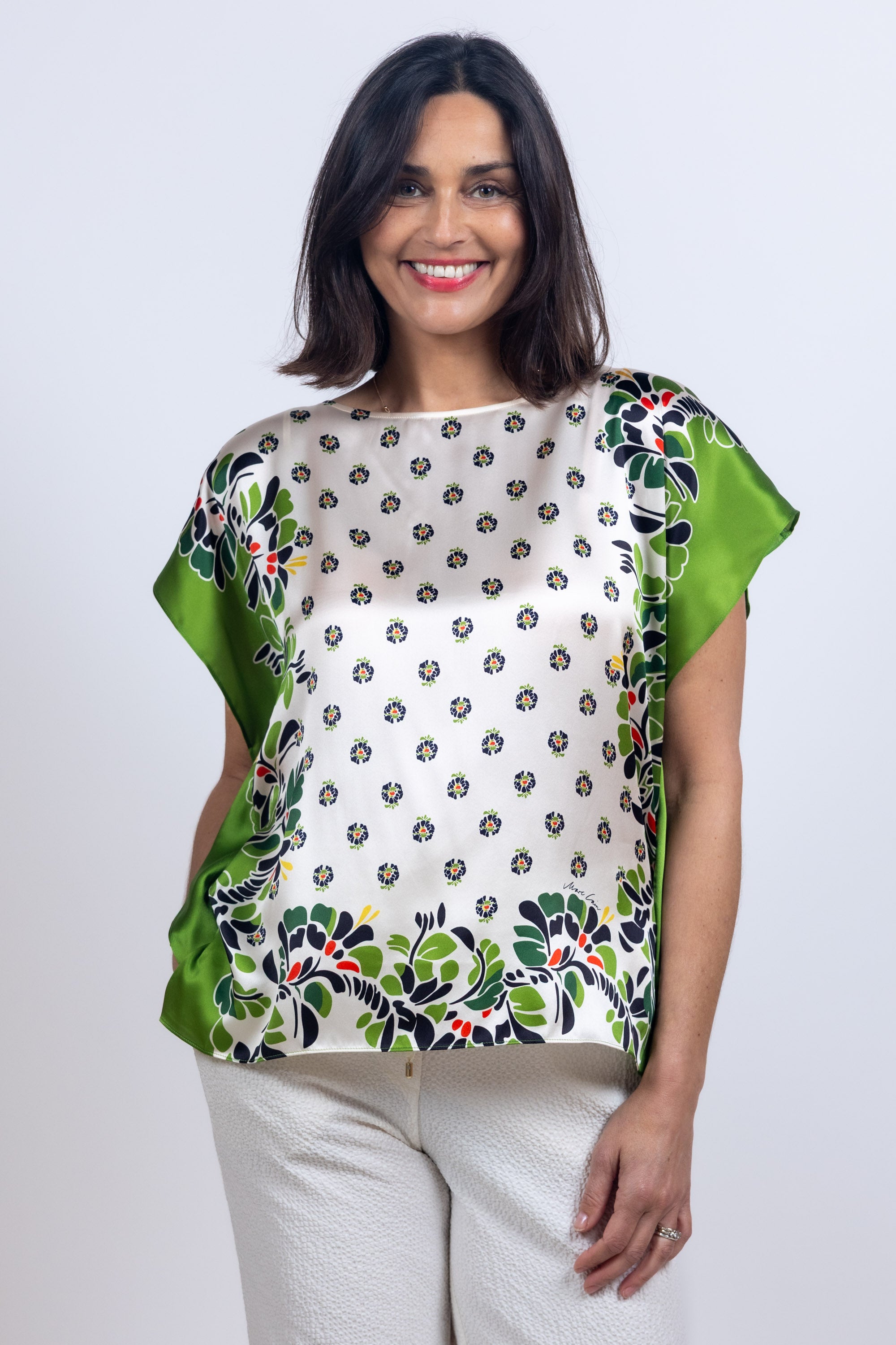 Blouse met print - Ecru