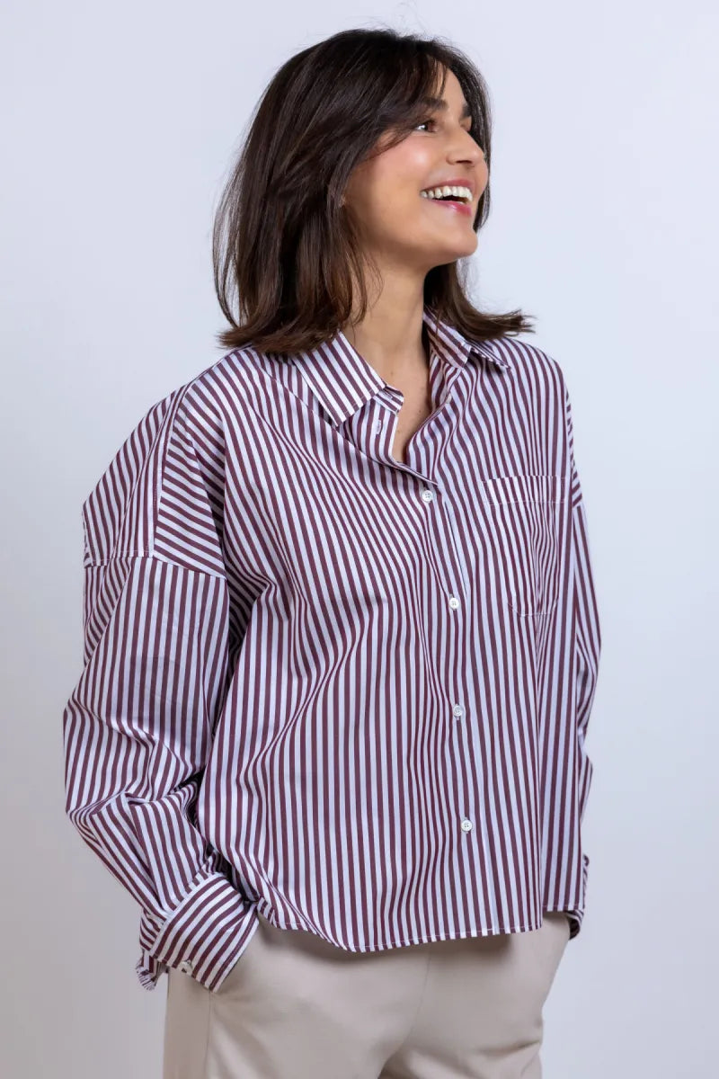 WEEKEND BY MAX MARA WEEKEND BY MAX MARA AUREO Blouse met strepen - Donkerbordeaux