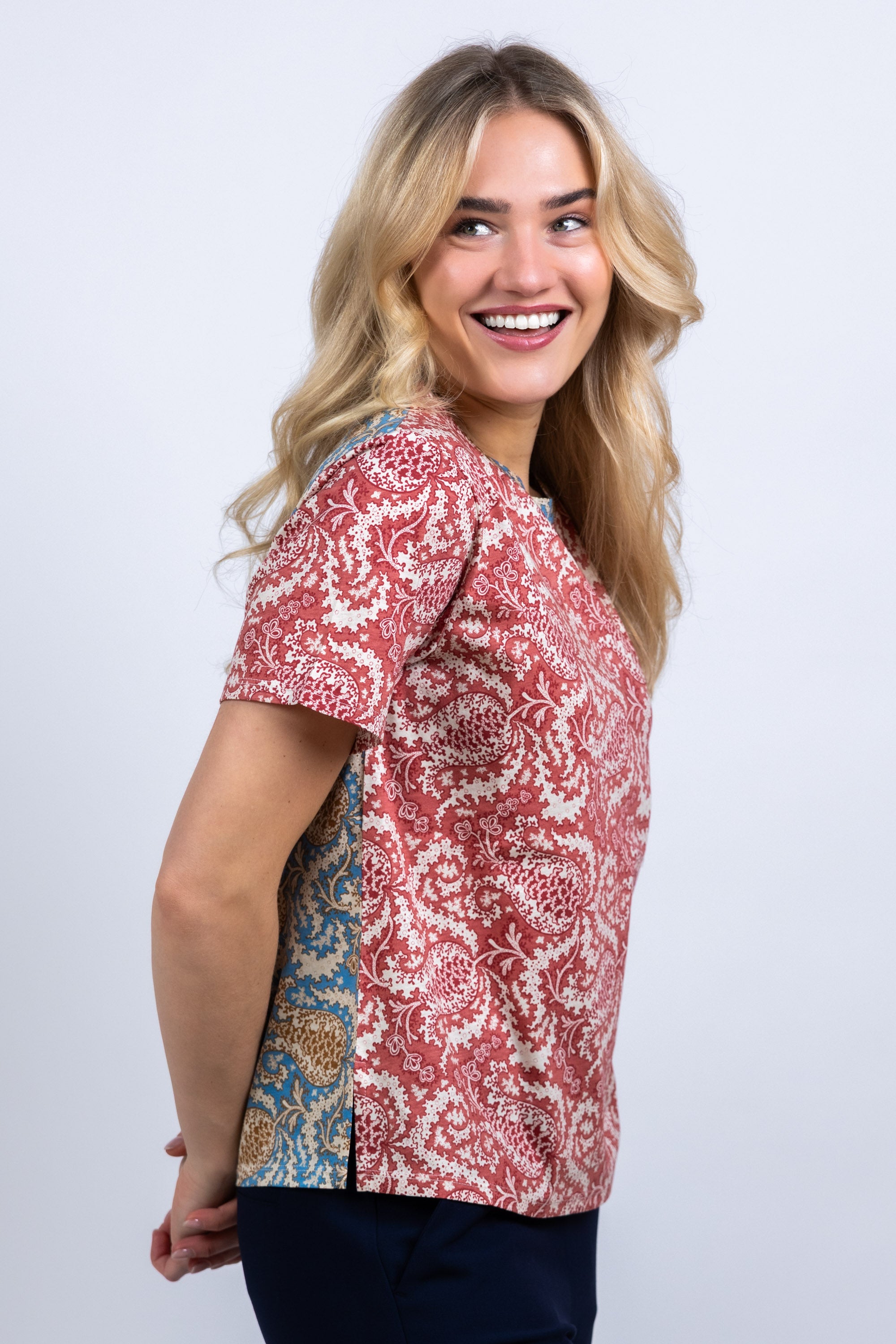 T-shirt met print - Oudroze