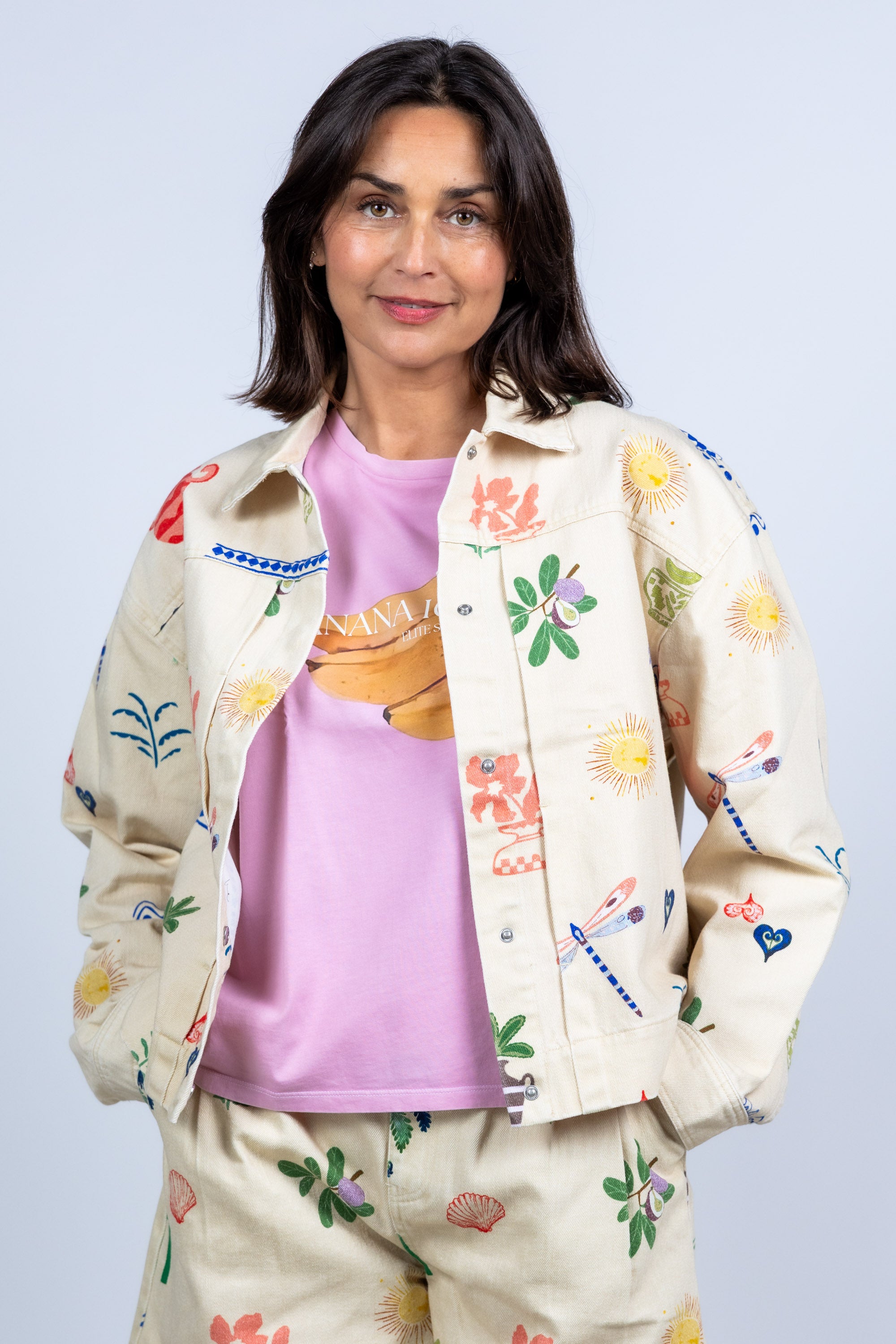 Jasje met print - Beige