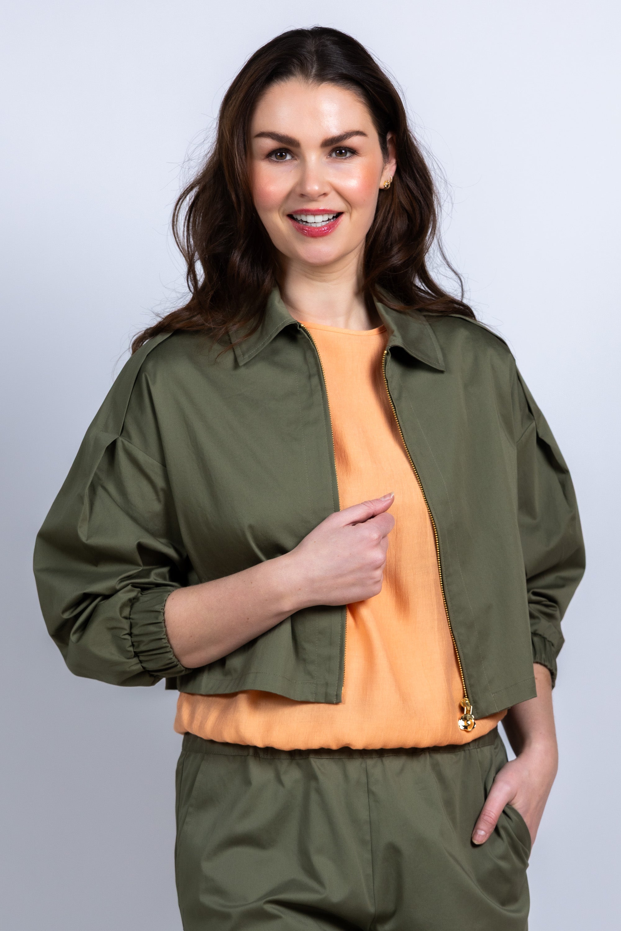 Jasje met rits - Olijfgroen