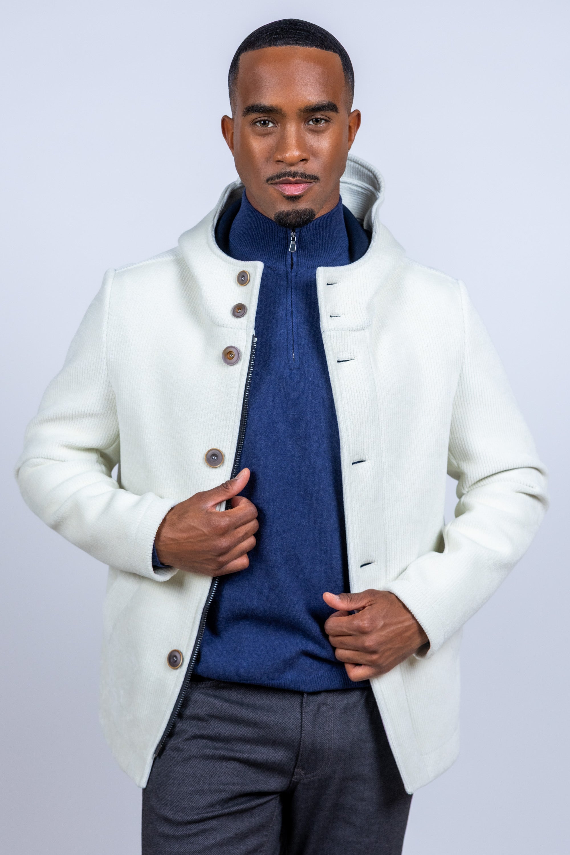 Jas met knopen - Ecru